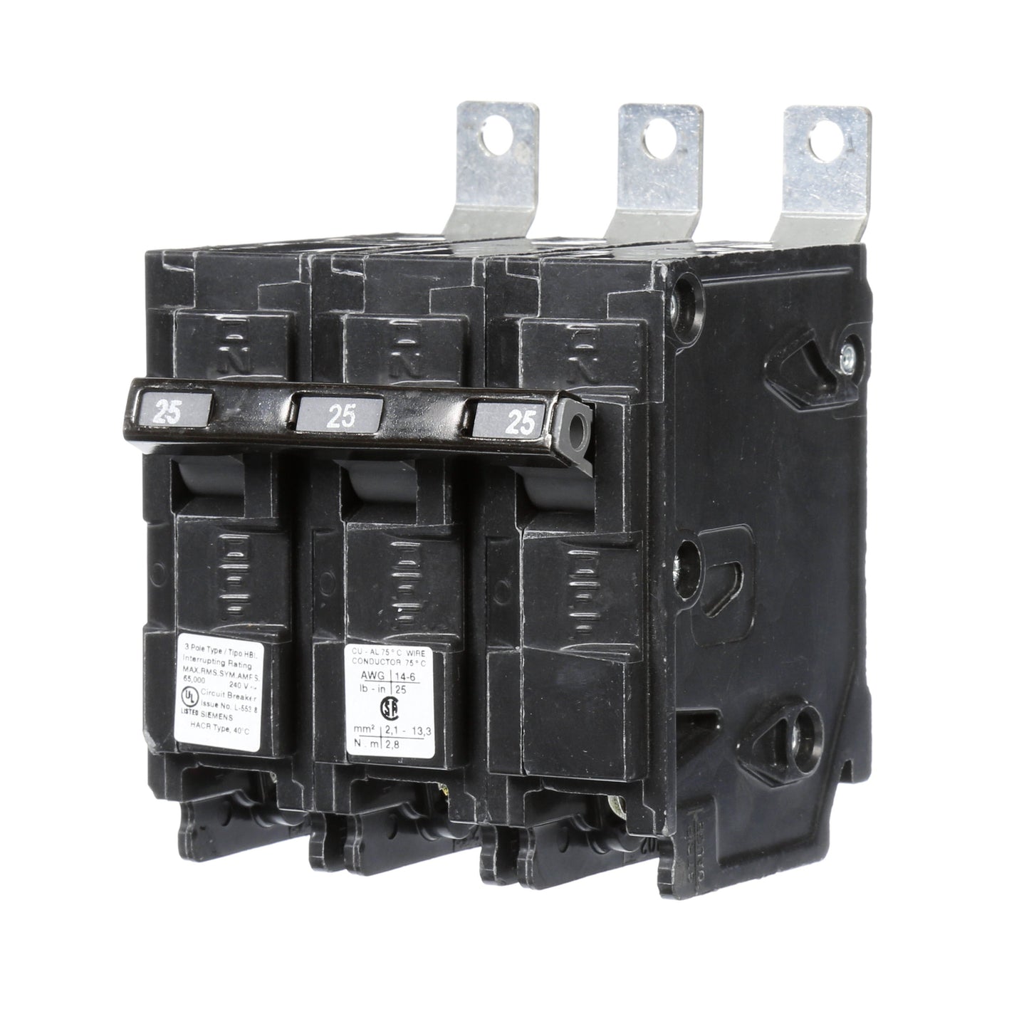 Siemens B325HH Circuit Breaker | 240V 25A 3P 65kA@240V Bolt-on BL Series