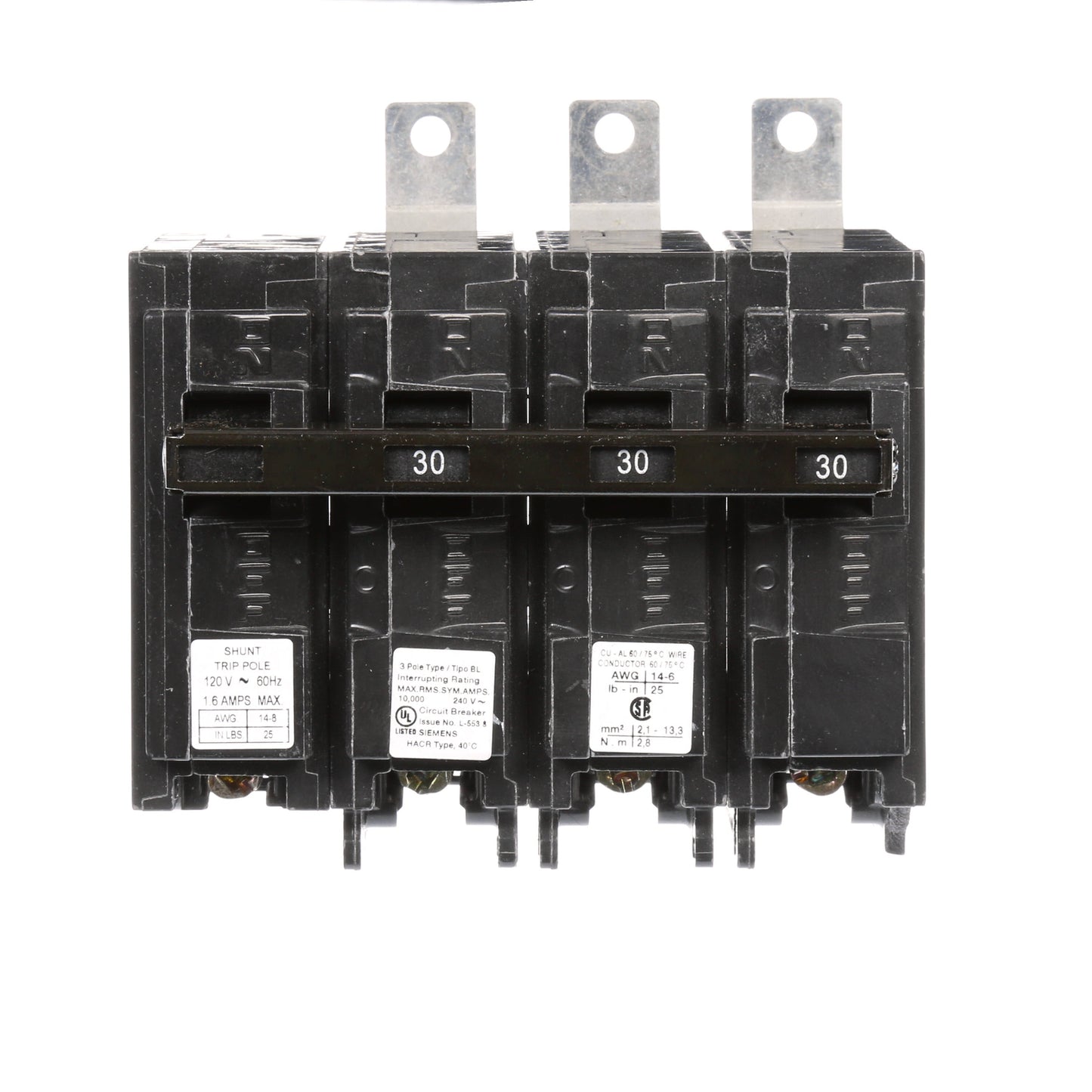 Siemens B33000S01 Molded Case Circuit Breaker | 240V 30A 3P 10kA@240V Bolt-on BL Series