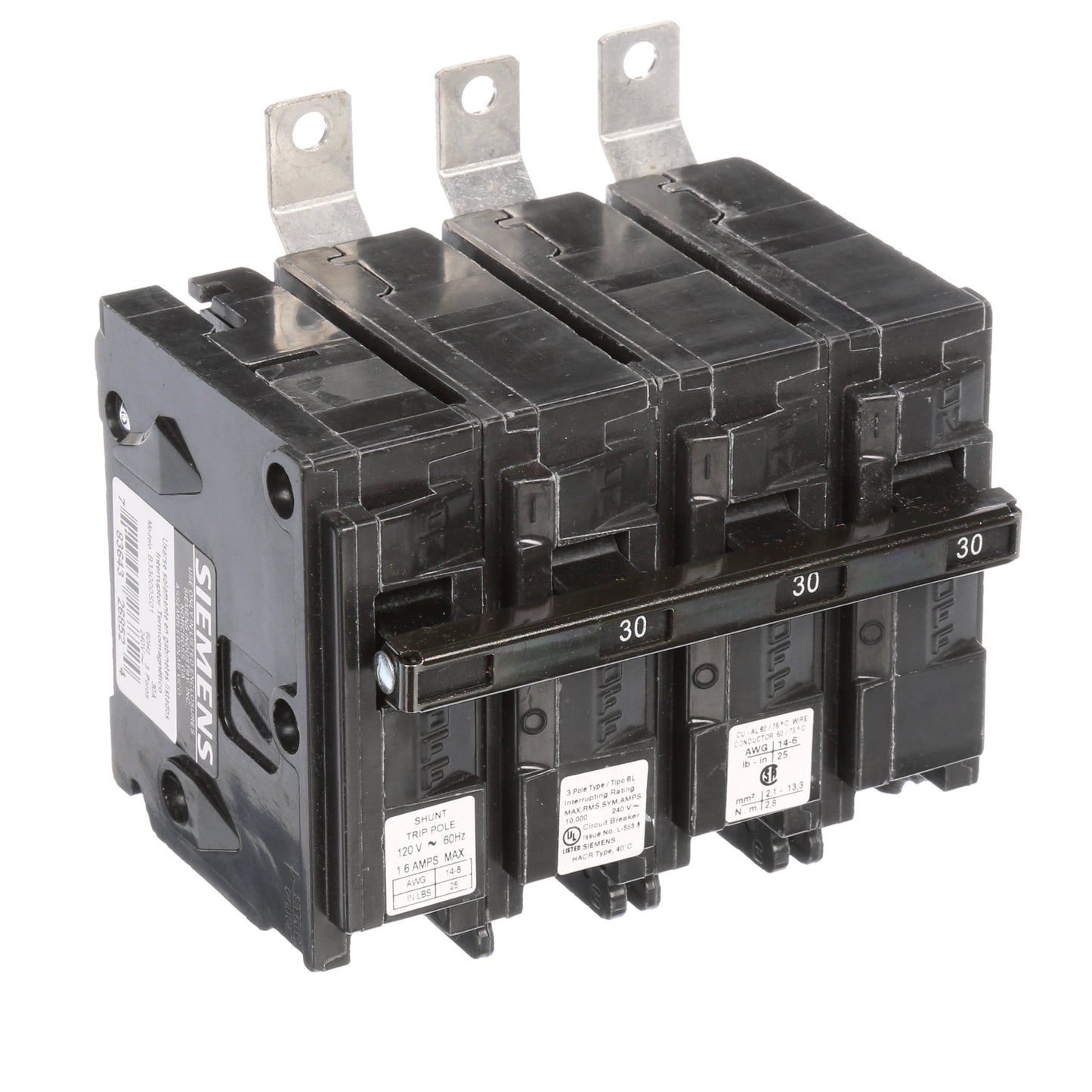 Siemens B33000S01 Molded Case Circuit Breaker | 240V 30A 3P 10kA@240V Bolt-on BL Series