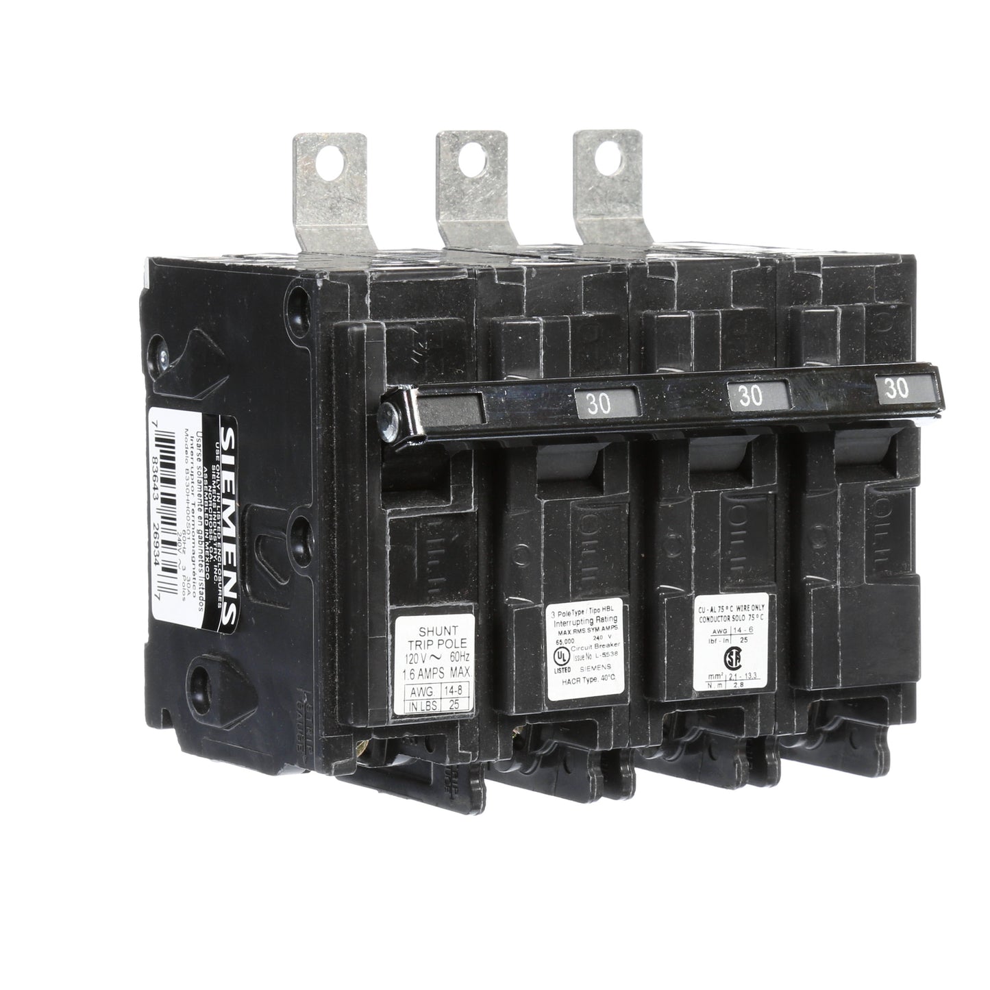 Siemens B330HH00S01 Molded Case Circuit Breaker | 240V 30A 3P 65kA@240V Bolt-on BL Series