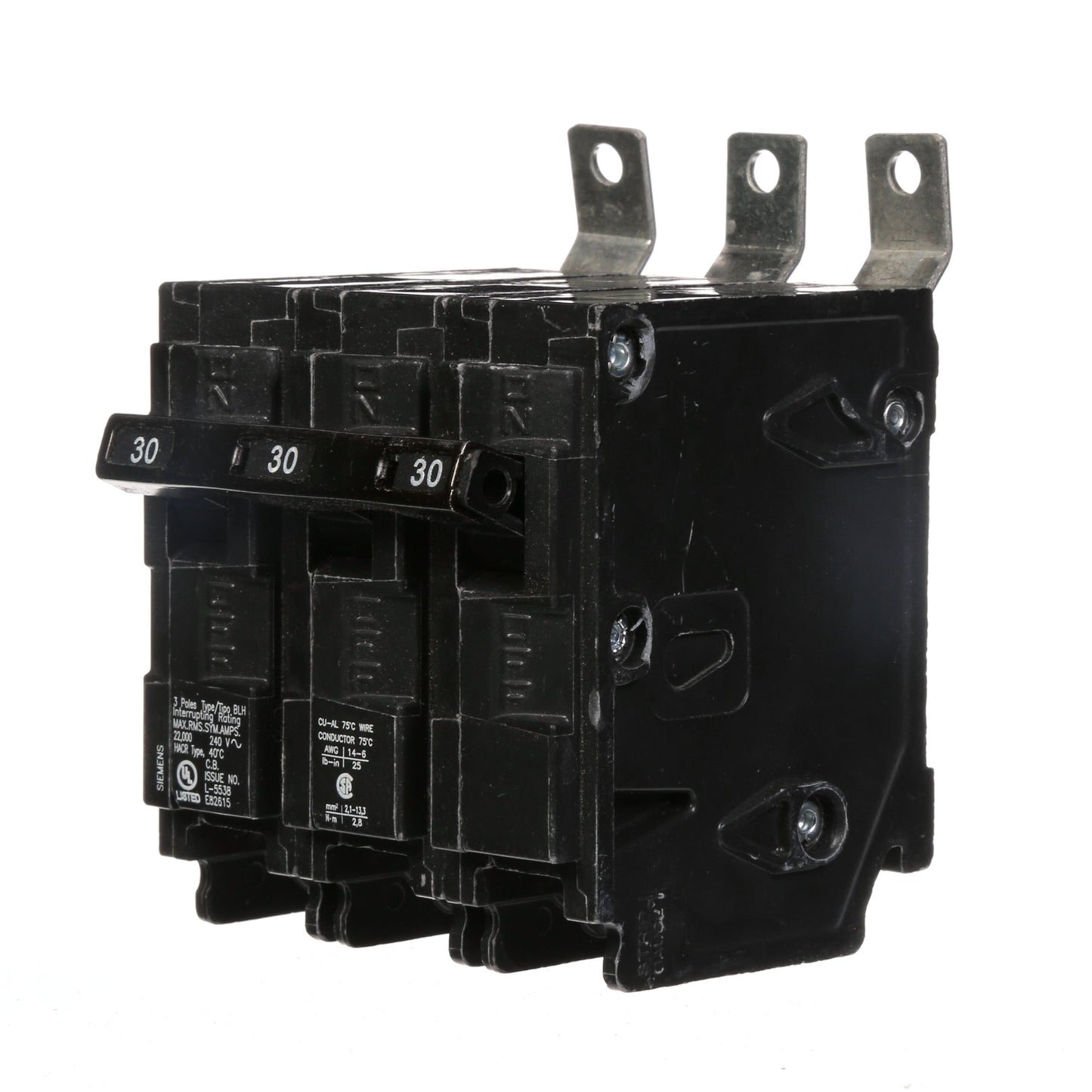Siemens B330H Circuit Breaker | 240V 30A 3P 22kA@240V Bolt-on BL Series