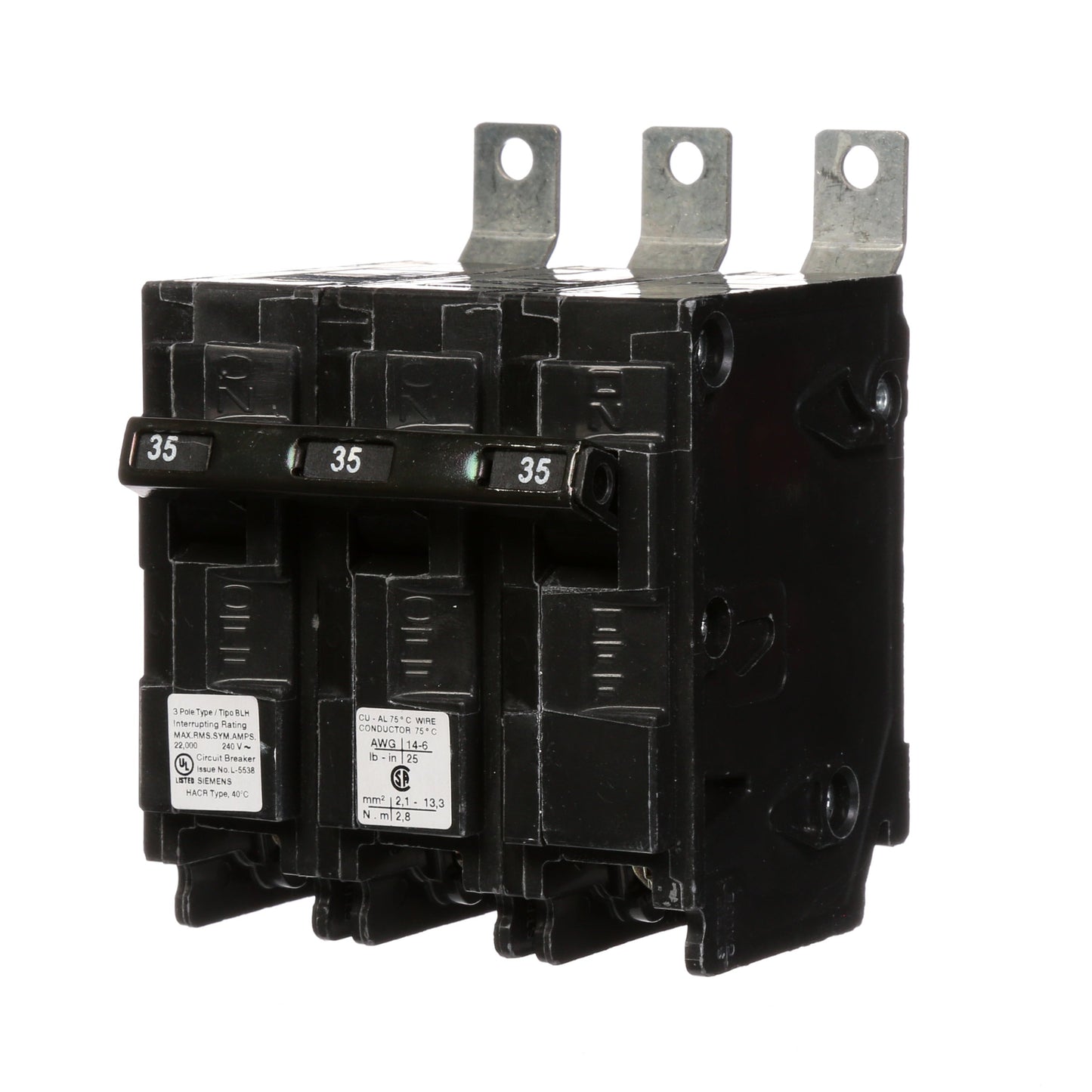 Siemens B335H Circuit Breaker | 240V 35A 3P 22kA@240V Bolt-on BL Series