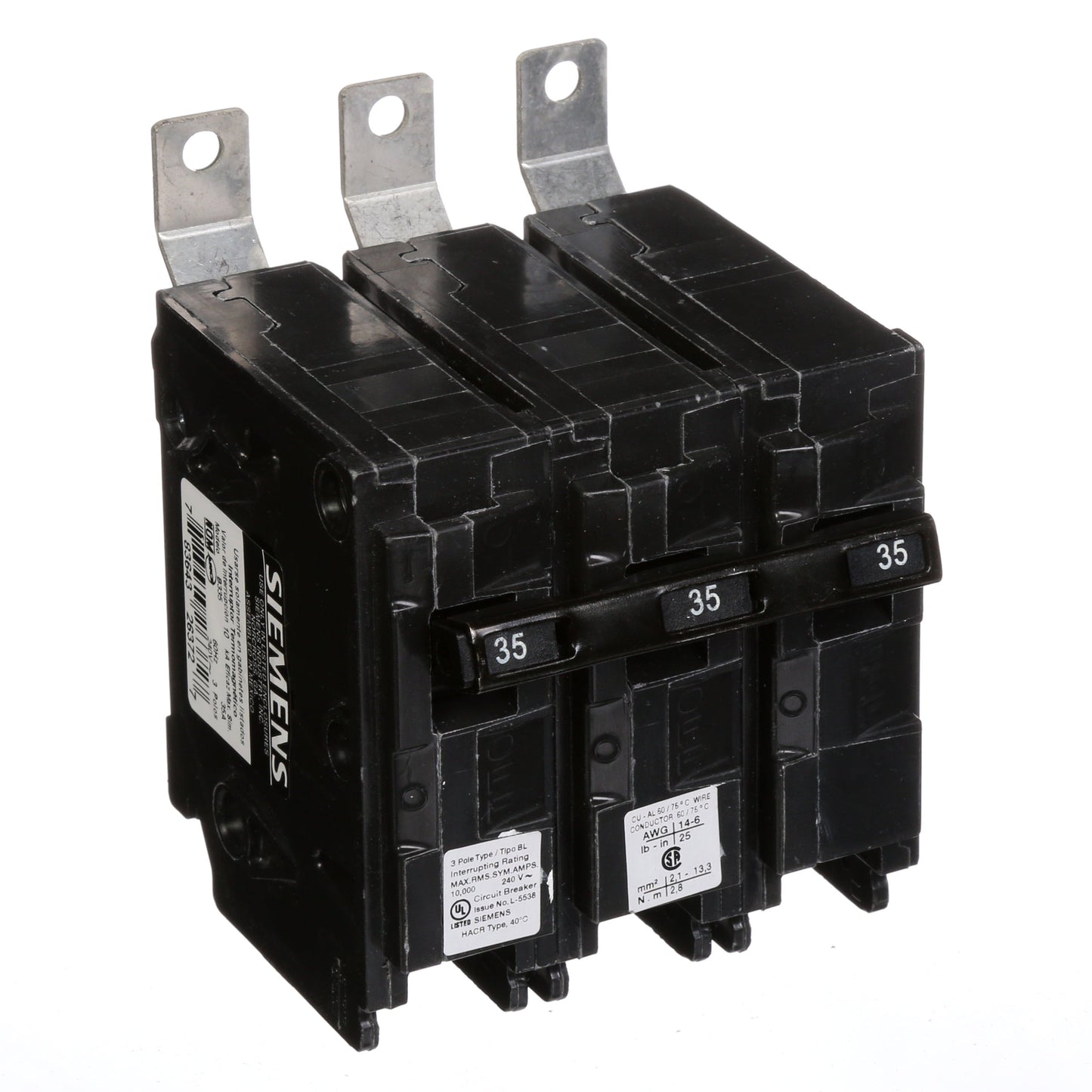 Siemens B335 Circuit Breaker | 240V 35A 3P 10kA@240V Bolt-on BL Series