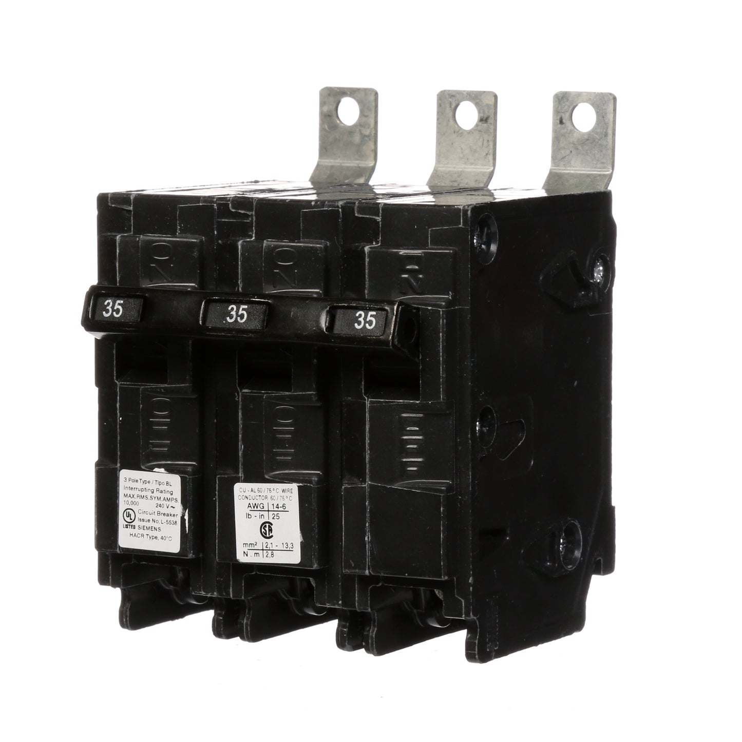 Siemens B335 Circuit Breaker | 240V 35A 3P 10kA@240V Bolt-on BL Series