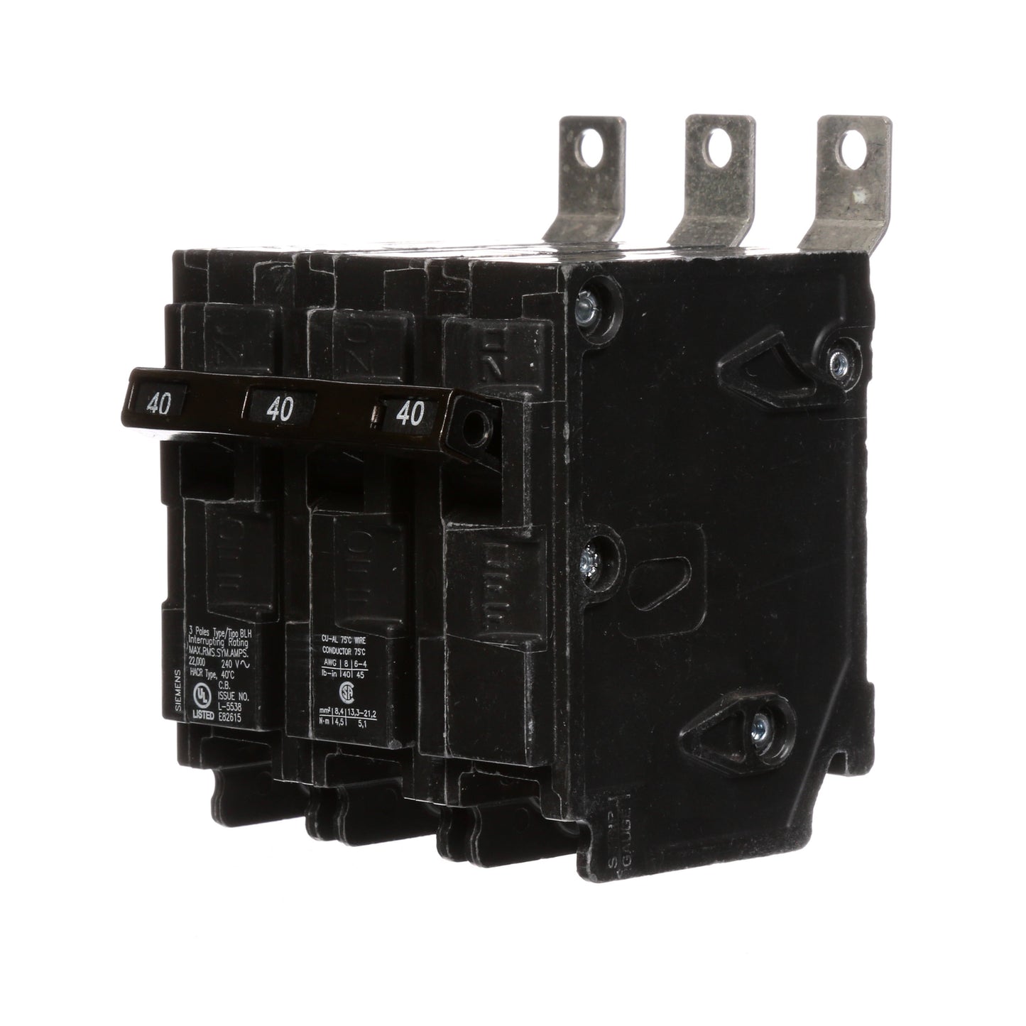 Siemens B340H Molded Case Circuit Breaker | 240V 40A 3P 22kA@240V Bolt-on BL Series