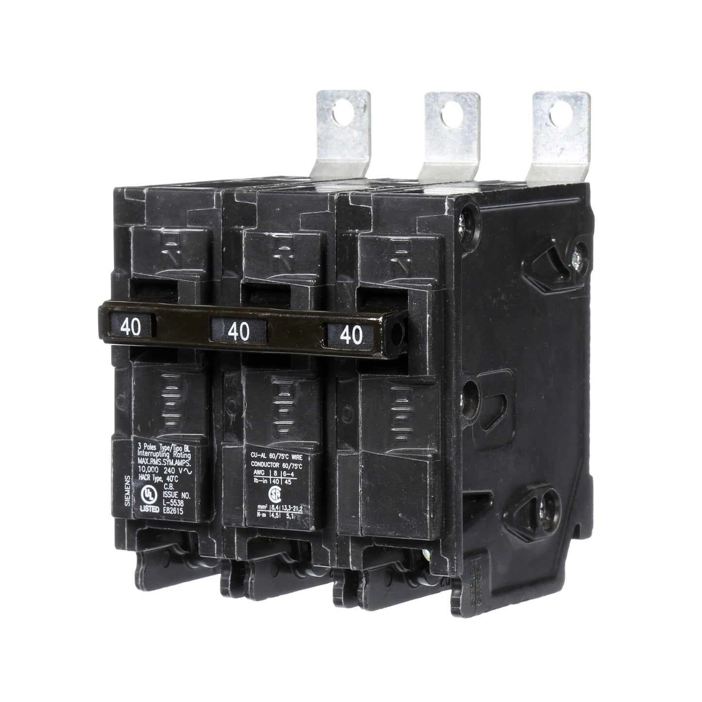 Siemens B340 Circuit Breaker | 240VAC 40A 3P 10kA@240V BL Series