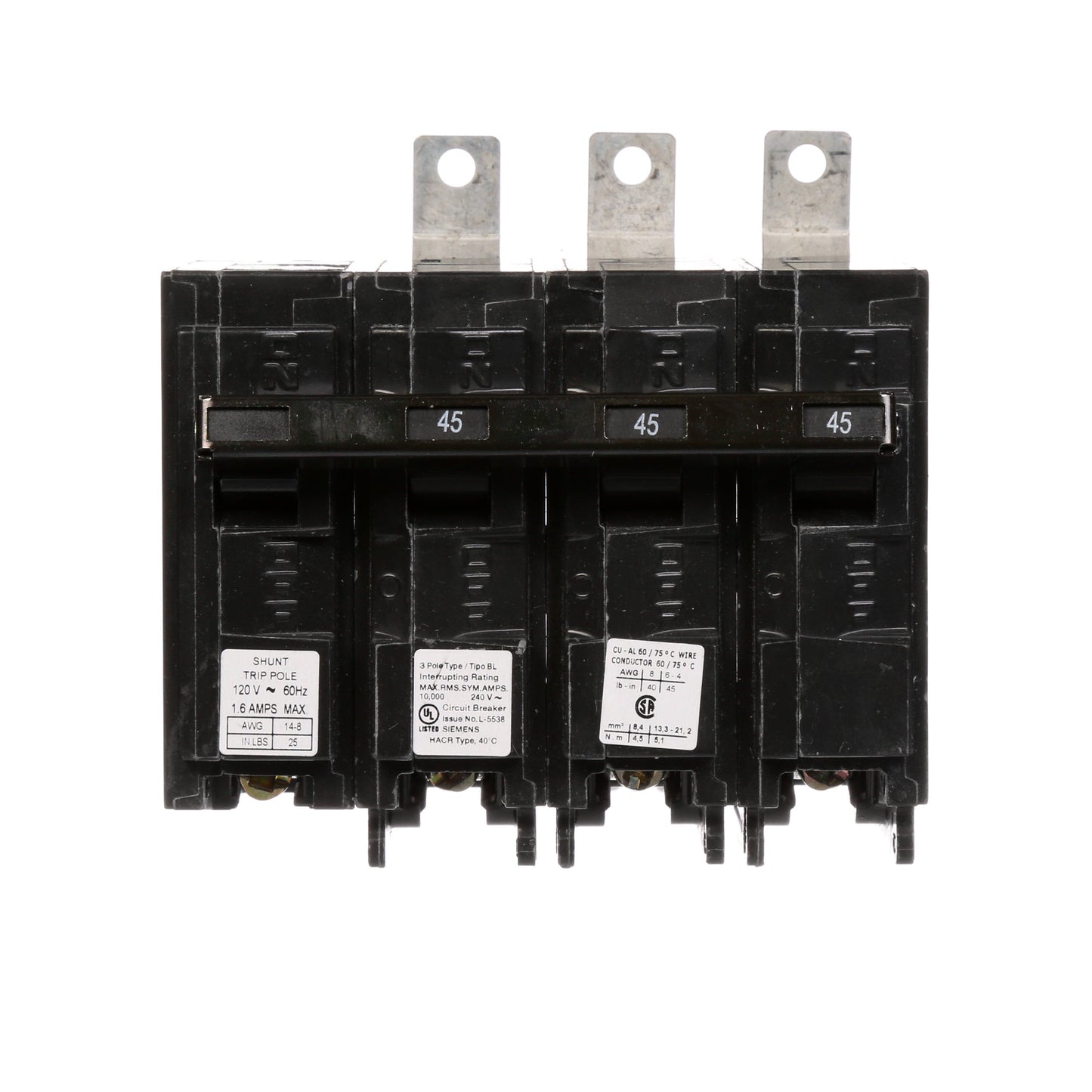 Siemens B34500S01 Molded Case Circuit Breaker | 240V 45A 3P 10kA@240V Bolt-on BL Series