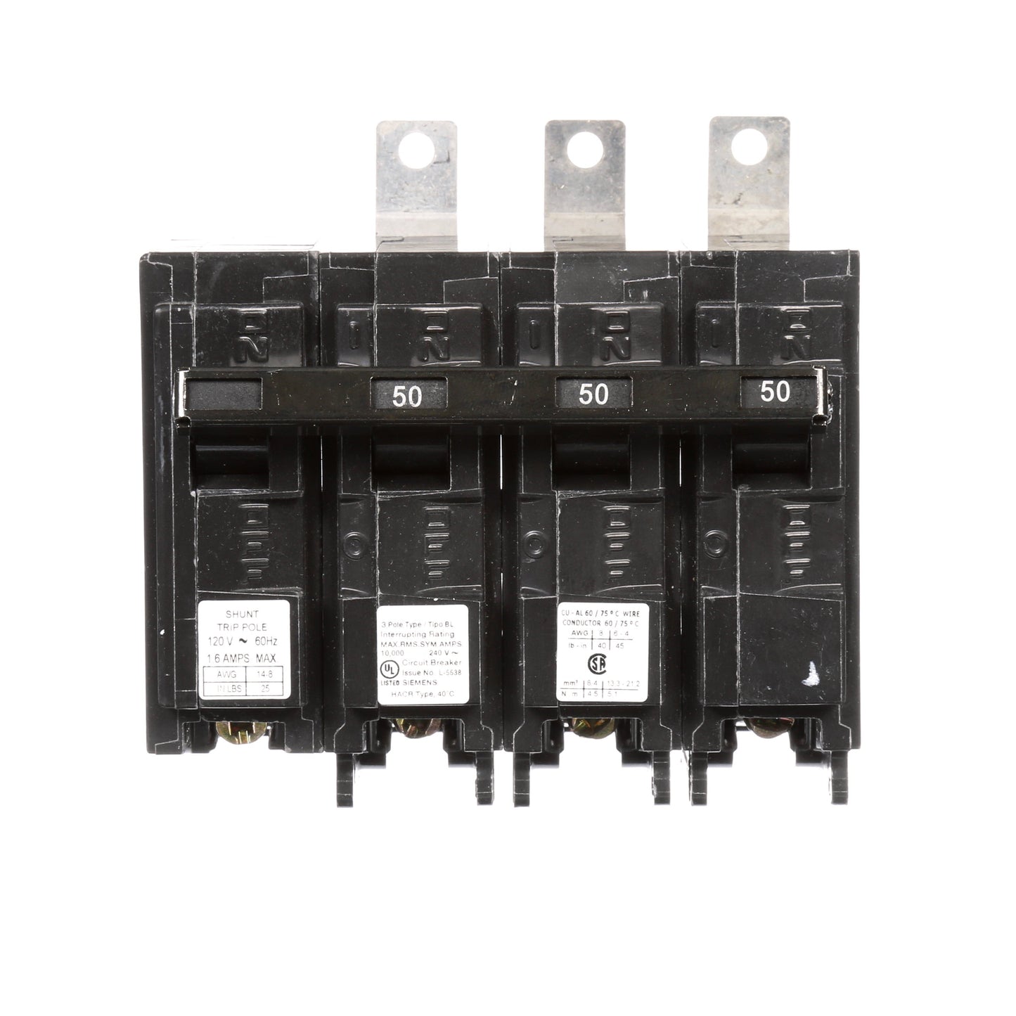 Siemens B35000S01 Circuit Breaker | 240V 50A 3P 10kA@240V Bolt-on BL Series