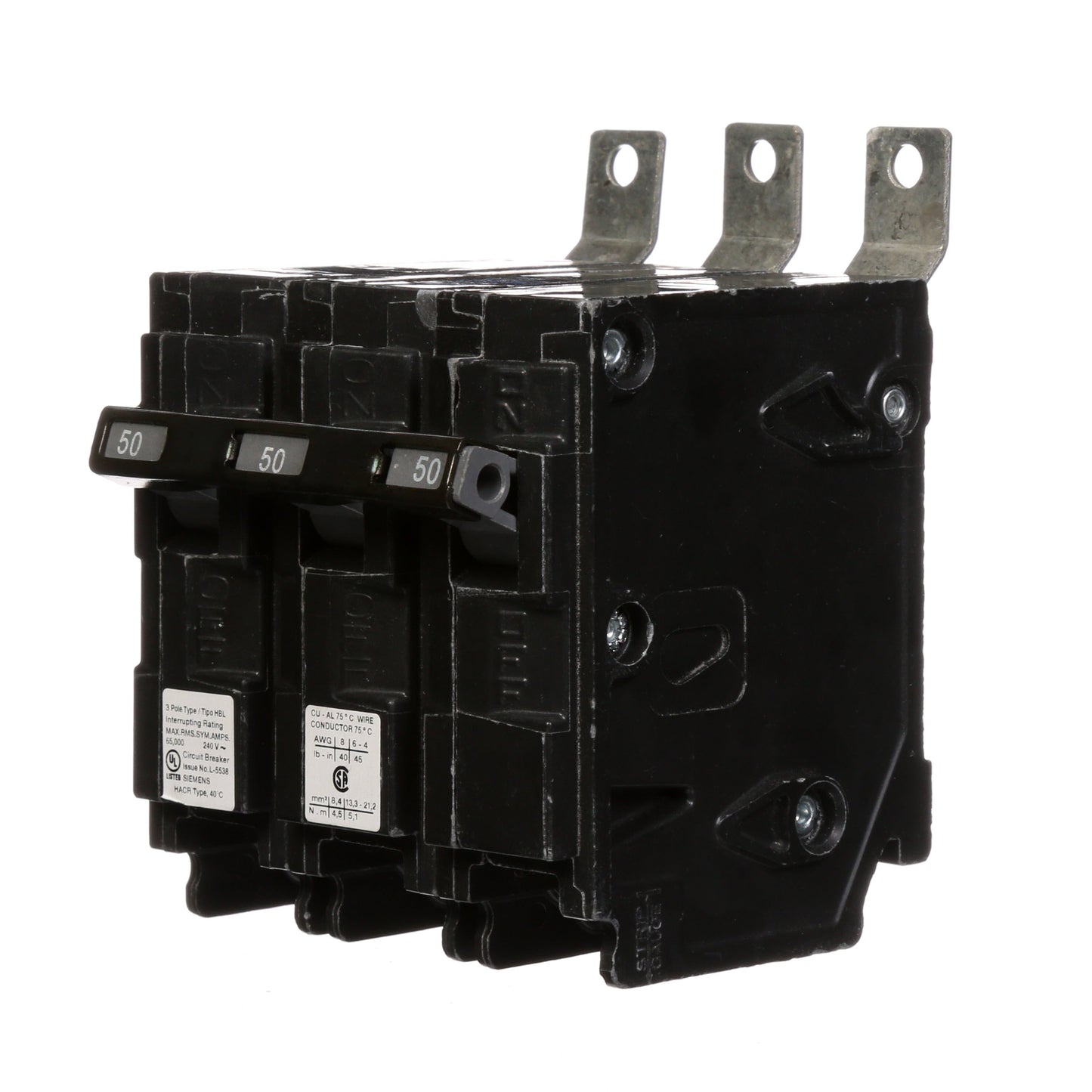 Siemens B350HH Circuit Breaker | 240V 50A 3P 65kA@240V Bolt-on BL Series
