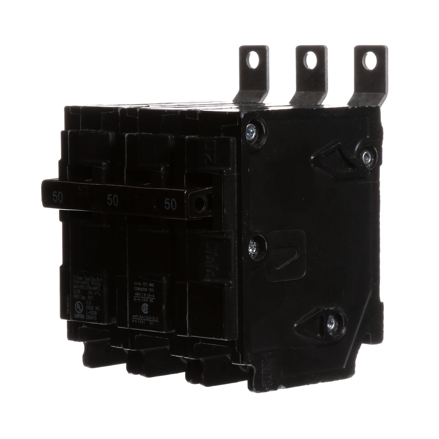 Siemens B350H Molded Case Circuit Breaker | 240V 50A 3P 22kA@240V Bolt-on BL Series