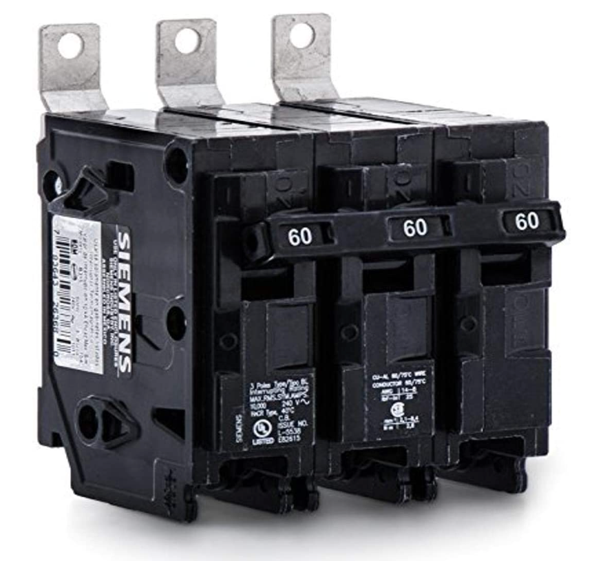 Siemens B360 Molded Case Circuit Breaker | 240V 60A 3P 10kA@240V Bolt-on BL Series