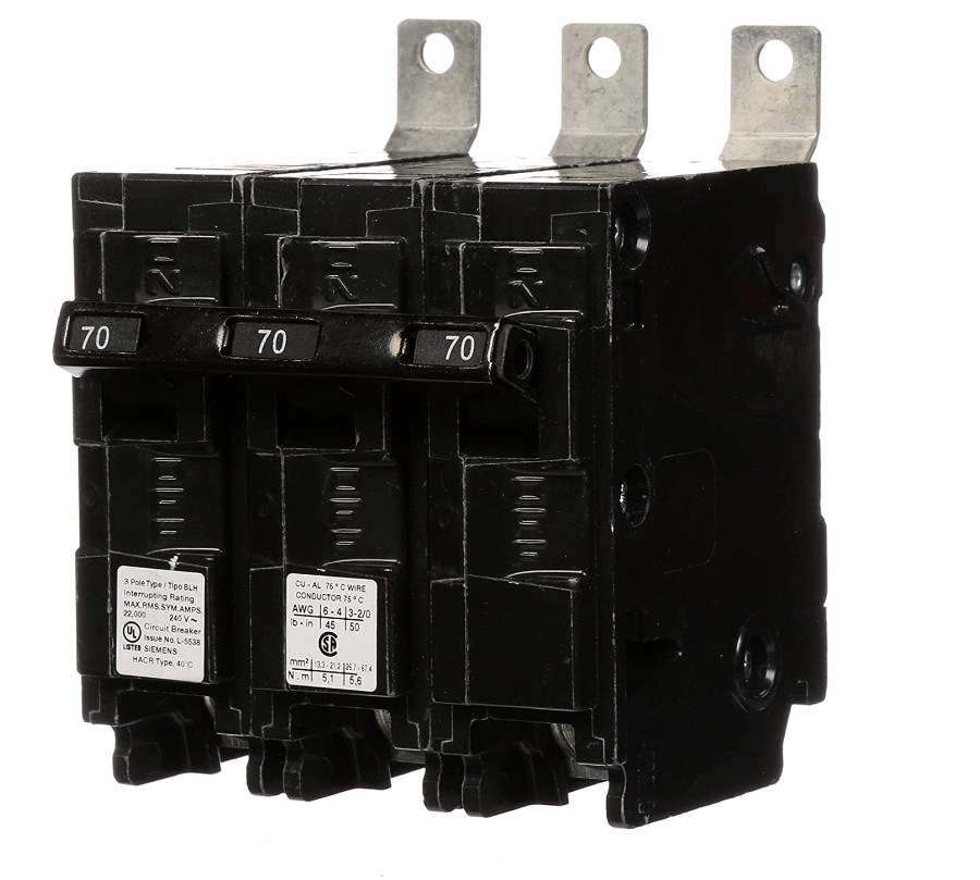 Siemens B370H Circuit Breaker | 240V 70A 3P 22kA@240V Bolt-on BL Series