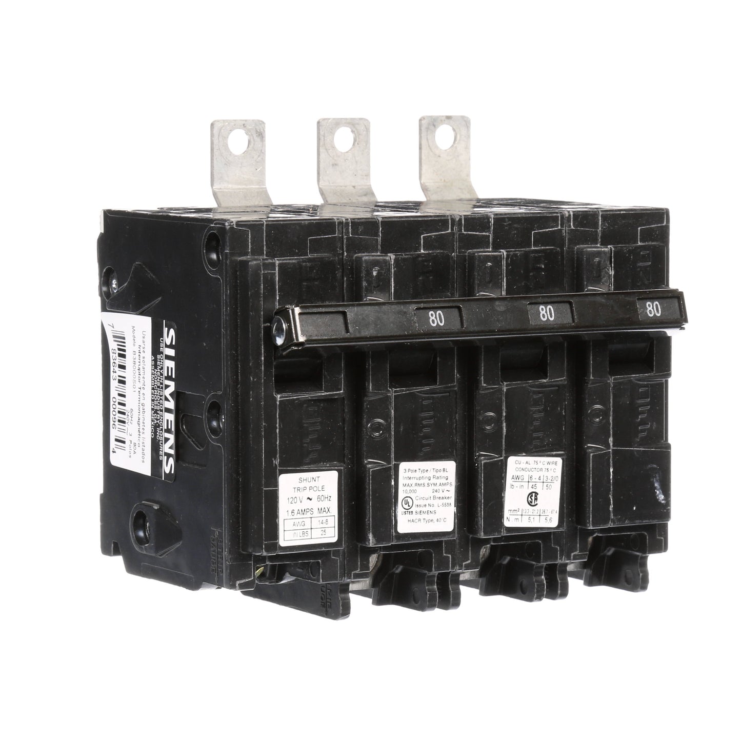 Siemens B38000S01 Circuit Breaker | BL Series BL 240V 80A