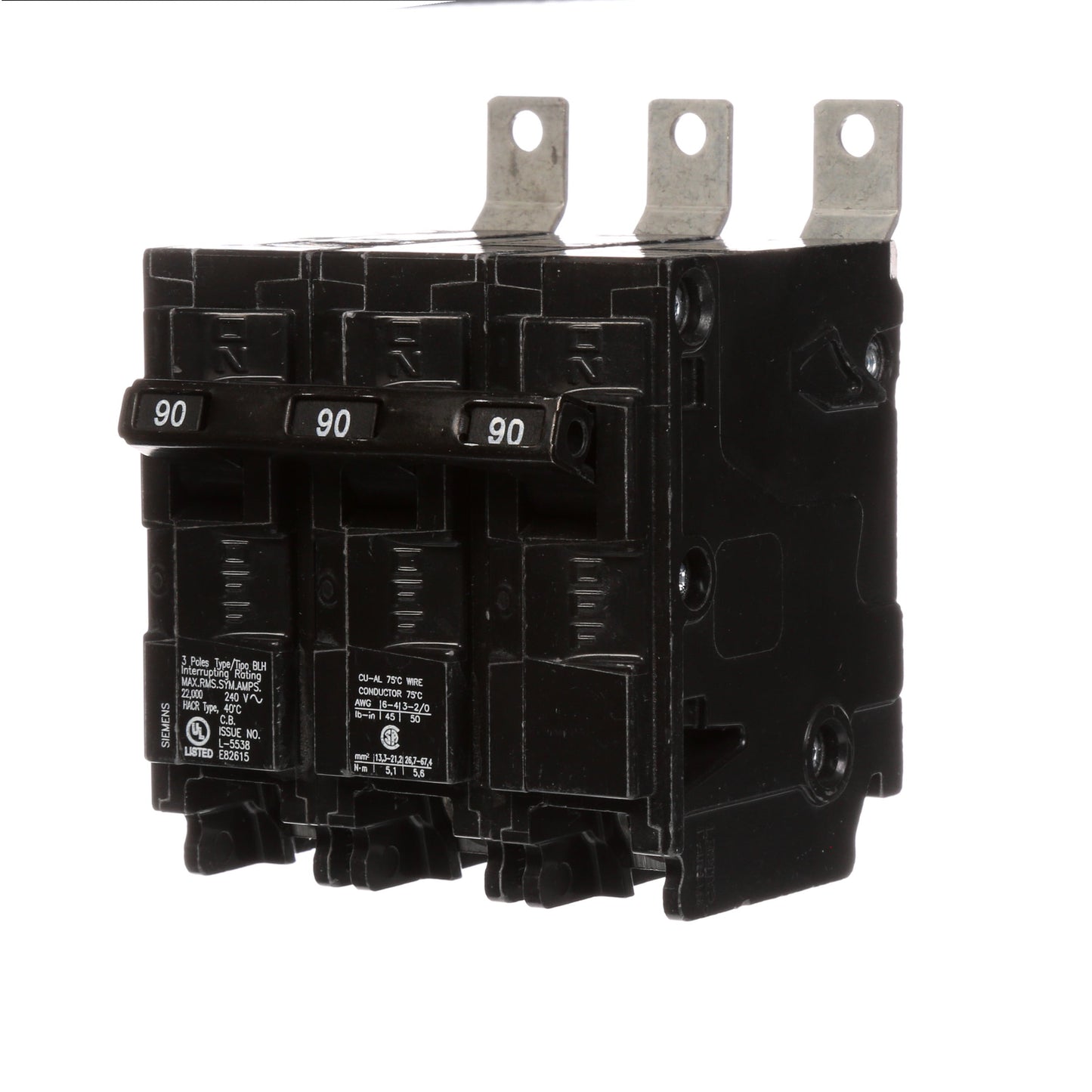 Siemens B390H Circuit Breaker | 240V 90A 3P 22kA@240V Bolt-on BL Series