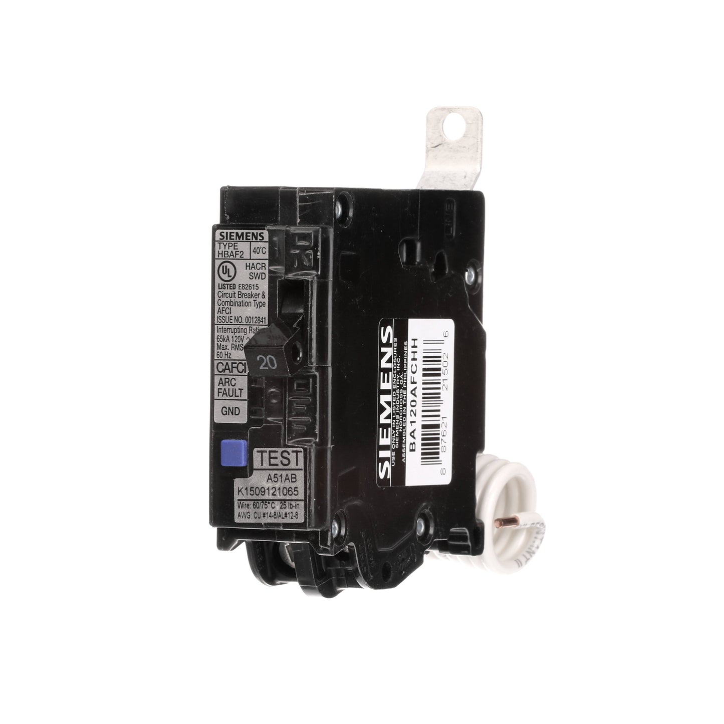 Siemens BA120AFCHH Circuit Breaker | BL Series BA 120V 20A