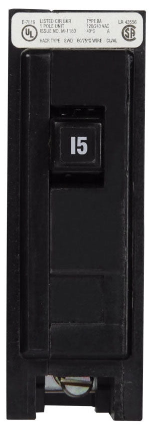 BAB1015 - Eaton/ Westinghouse/ Cutler Hammer Bolt-On 15 Amp 1 Pole Circuit Breaker - Essential Electric Supply