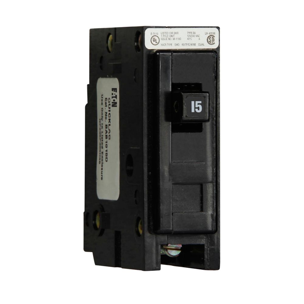 Eaton BAB1015D Circuit Breaker | 240V 15A 1P 10kA@120V Bolt-On