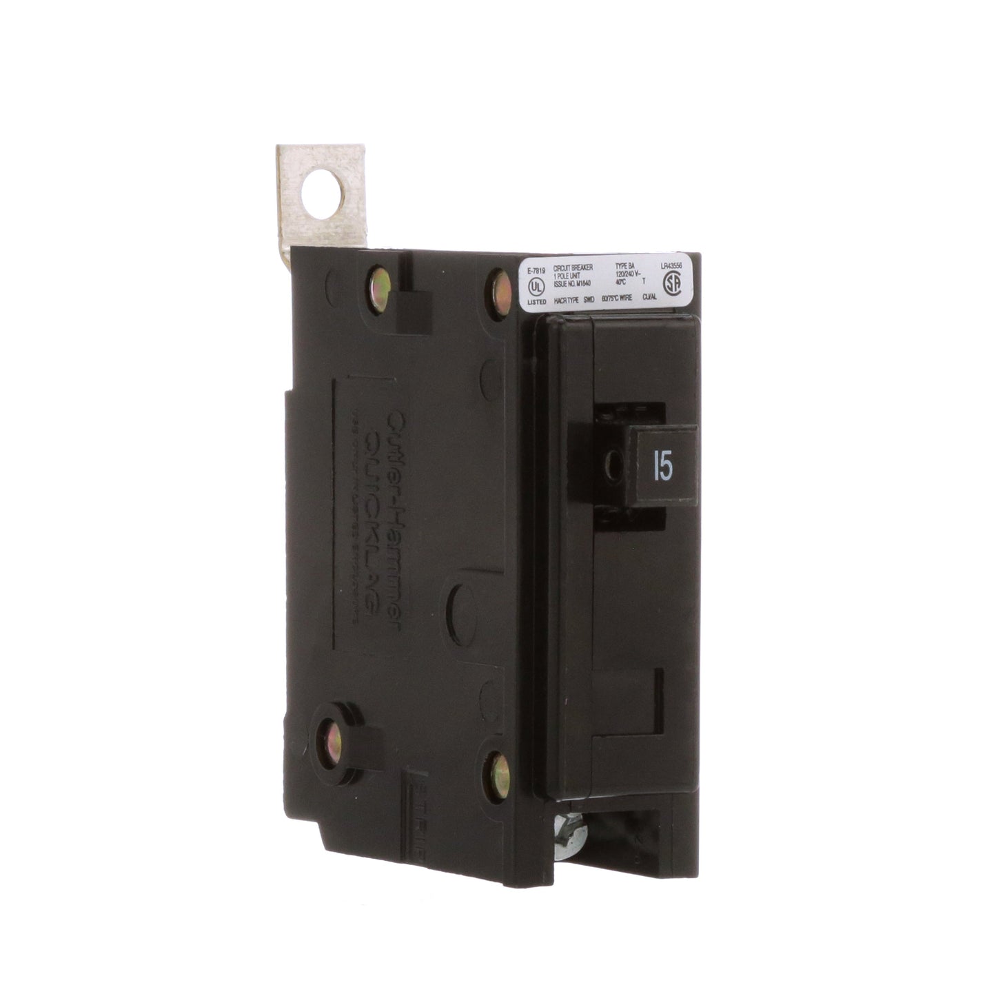Eaton BAB1015 Circuit Breaker | 240V 15A 1P 10kA@240V Bolt-On QUICKLAG