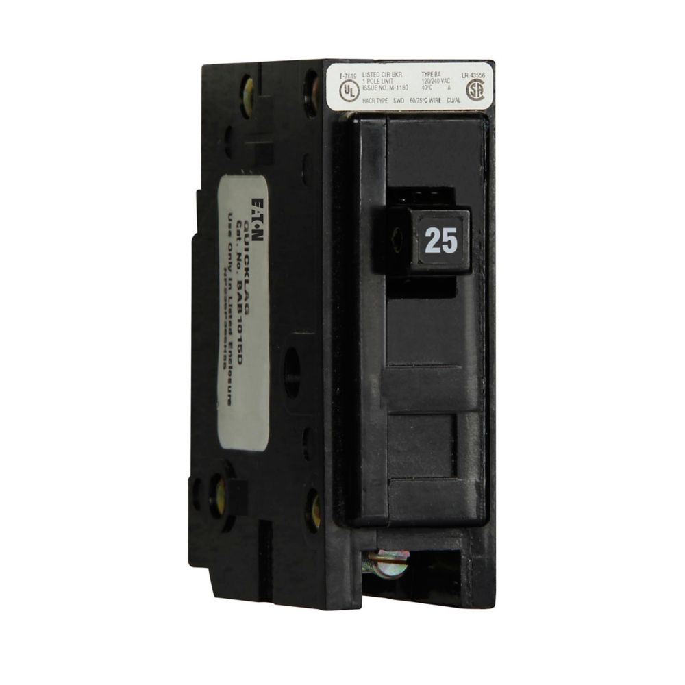 Eaton BAB1025V Circuit Breaker | 240V 25A 1 Pole 10kA@240V QUICKLAG