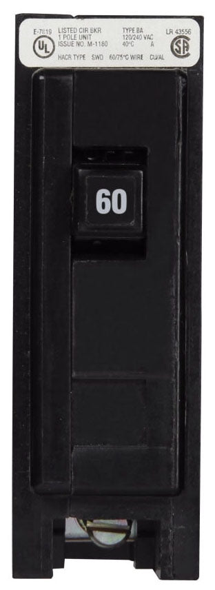 BAB1060 - Eaton/ Cutler Hammer/ Westinghouse Bolt-On 60 Amp 1 Pole Circuit Breaker - Essential Electric Supply
