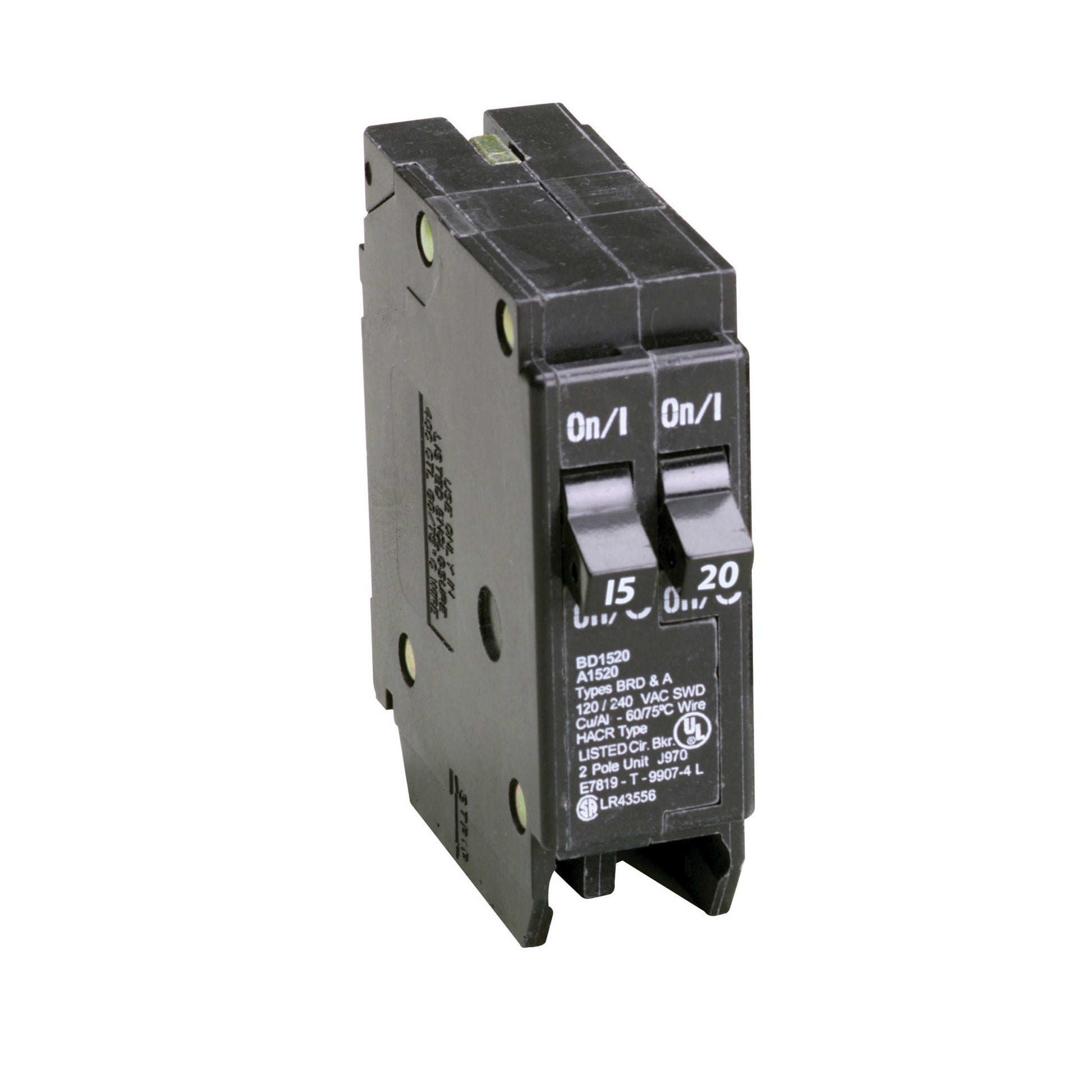 BD1520 - Eaton/ Westinghouse/ Cutler Hammer Feed-Thru 20 Amp 2 Pole Circuit Breaker - Essential Electric Supply