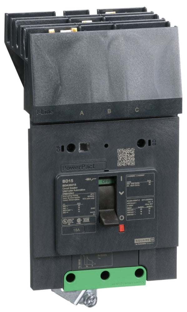 BDA36015 - Square D/ Schneider Electric I-Line Style Plug-In 15 Amp 3 Pole Circuit Breaker - Essential Electric Supply