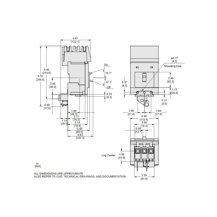 Square D BDA36035 Circuit Breaker | Powerpact BDA 600V 35A