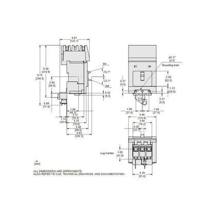 Square D BDA36110 Circuit Breaker | 600V 110A 3P 18kA@480V I-Line Powerpact