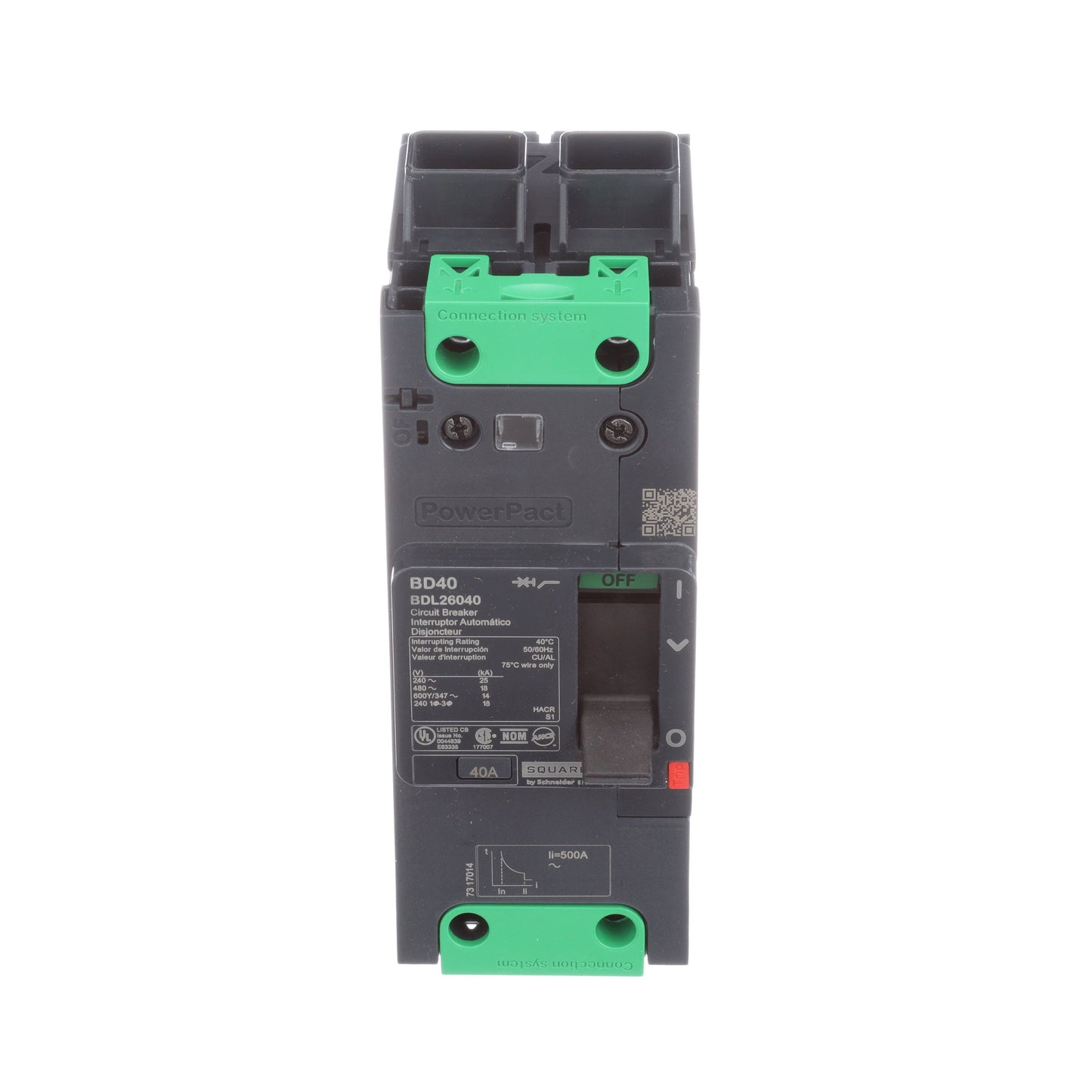 Schneider Electric BDL26040 Circuit Breaker | 600V 40A 2P 18kA@480V Feed-Thru Powerpact