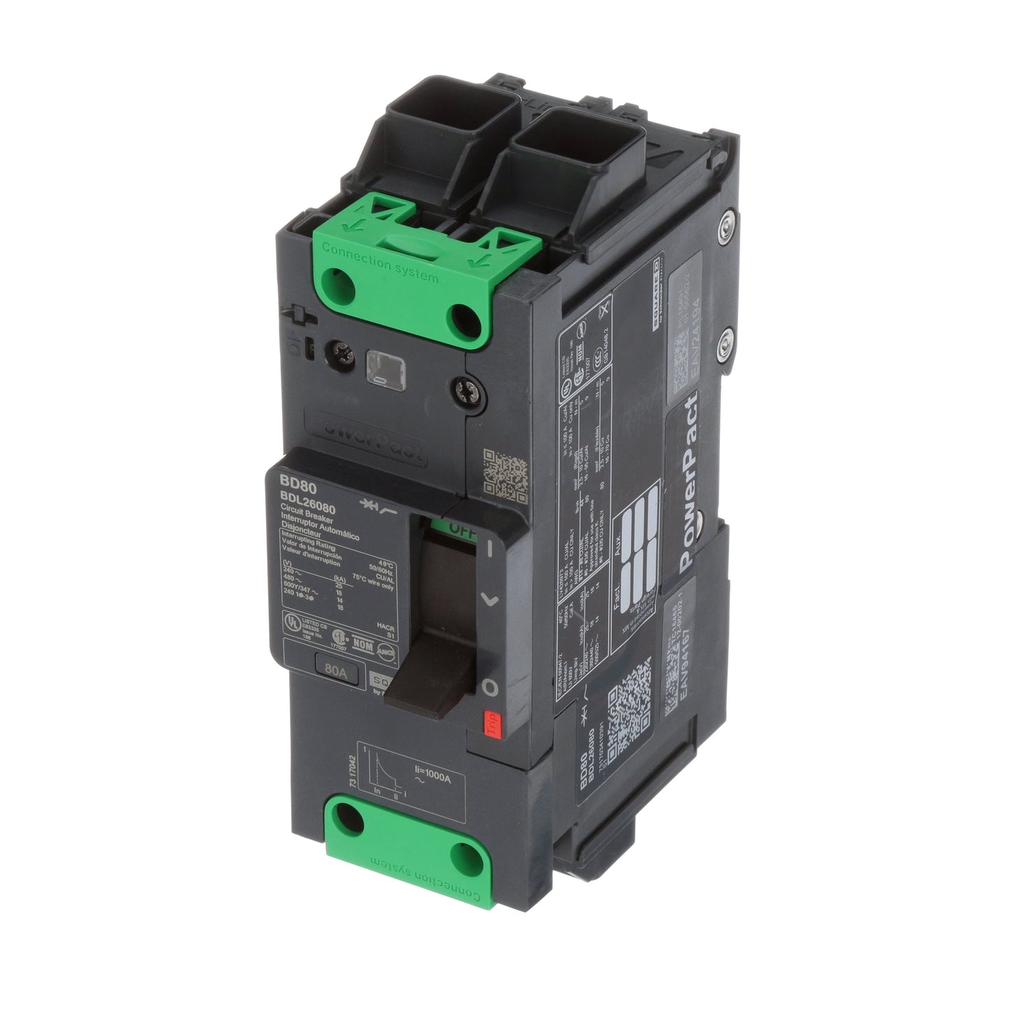 Schneider Electric BDL26080 Circuit Breaker | Powerpact BDL 600V 80A