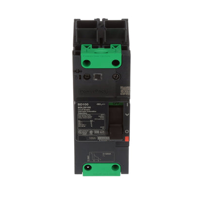 Schneider Electric BDL26100 Circuit Breaker | 600V 100A 2P 18kA@480V Feed-Thru Powerpact