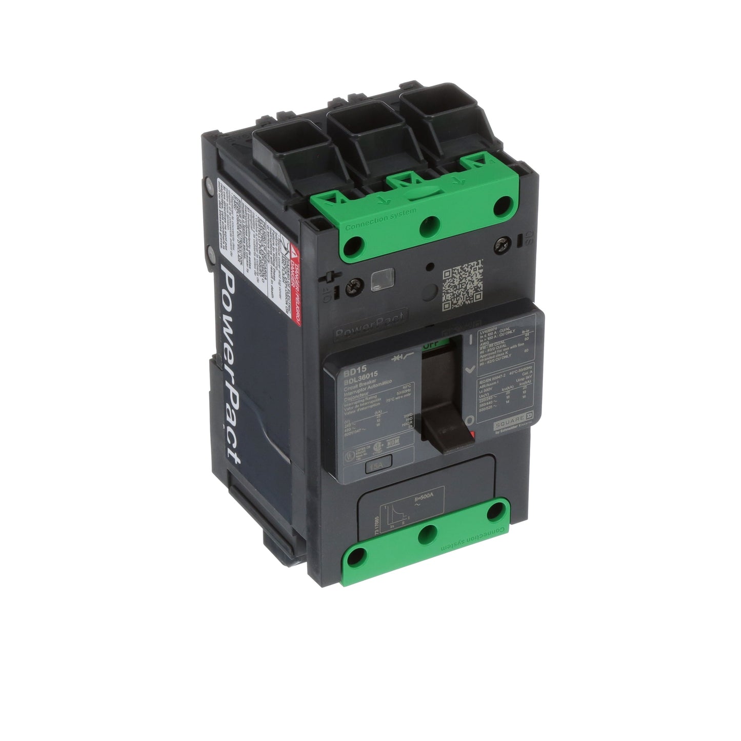 Square D BDL36015 Circuit Breaker | 600V 15A 3P 18kA@480V Feed-Thru Powerpact