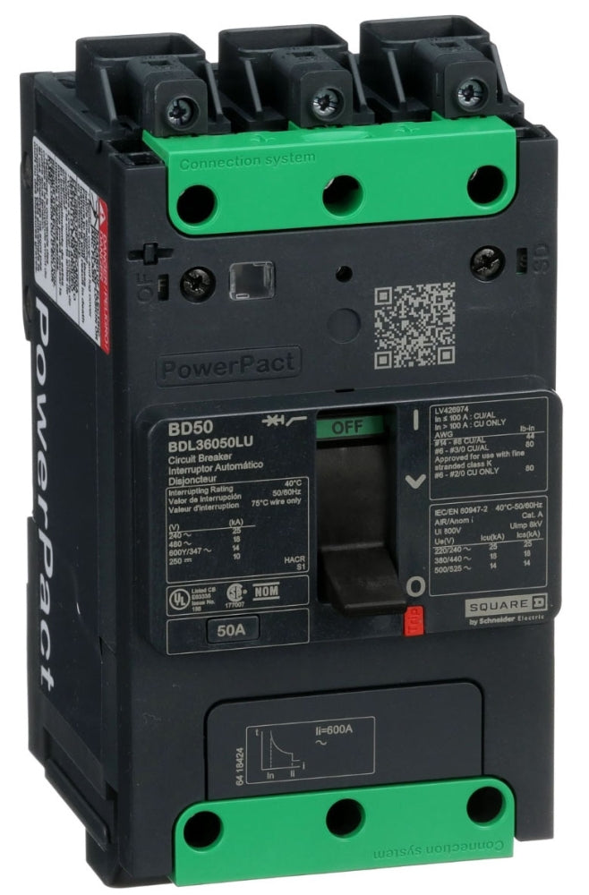 BDL36050LU - Schneider Electric/ Square D Feed-Thru 50 Amp 3 Pole Circuit Breaker - Essential Electric Supply