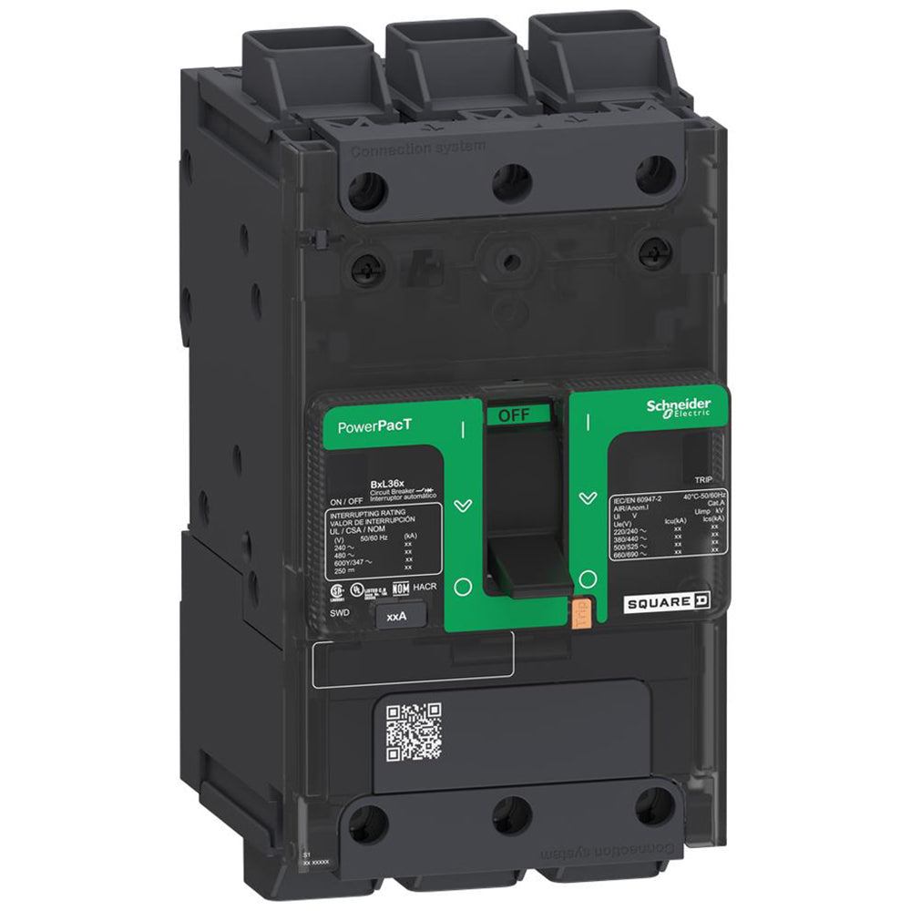 Square D BDL36060 Circuit Breaker | 600V 60A 3P 18kA@480V Feed-Thru Powerpact