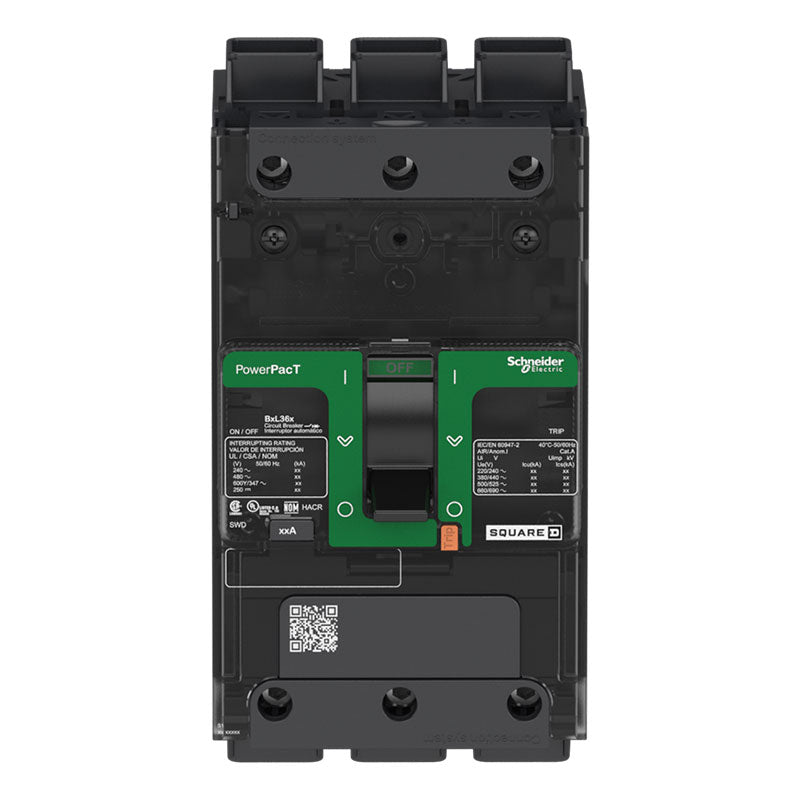 Schneider Electric BDL36125 Circuit Breaker | 600V 125A 3P 18kA@480V Feed-Thru Powerpact