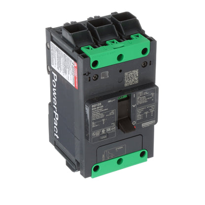 Schneider Electric BDL36125 Circuit Breaker | 600V 125A 3P 18kA@480V Feed-Thru Powerpact