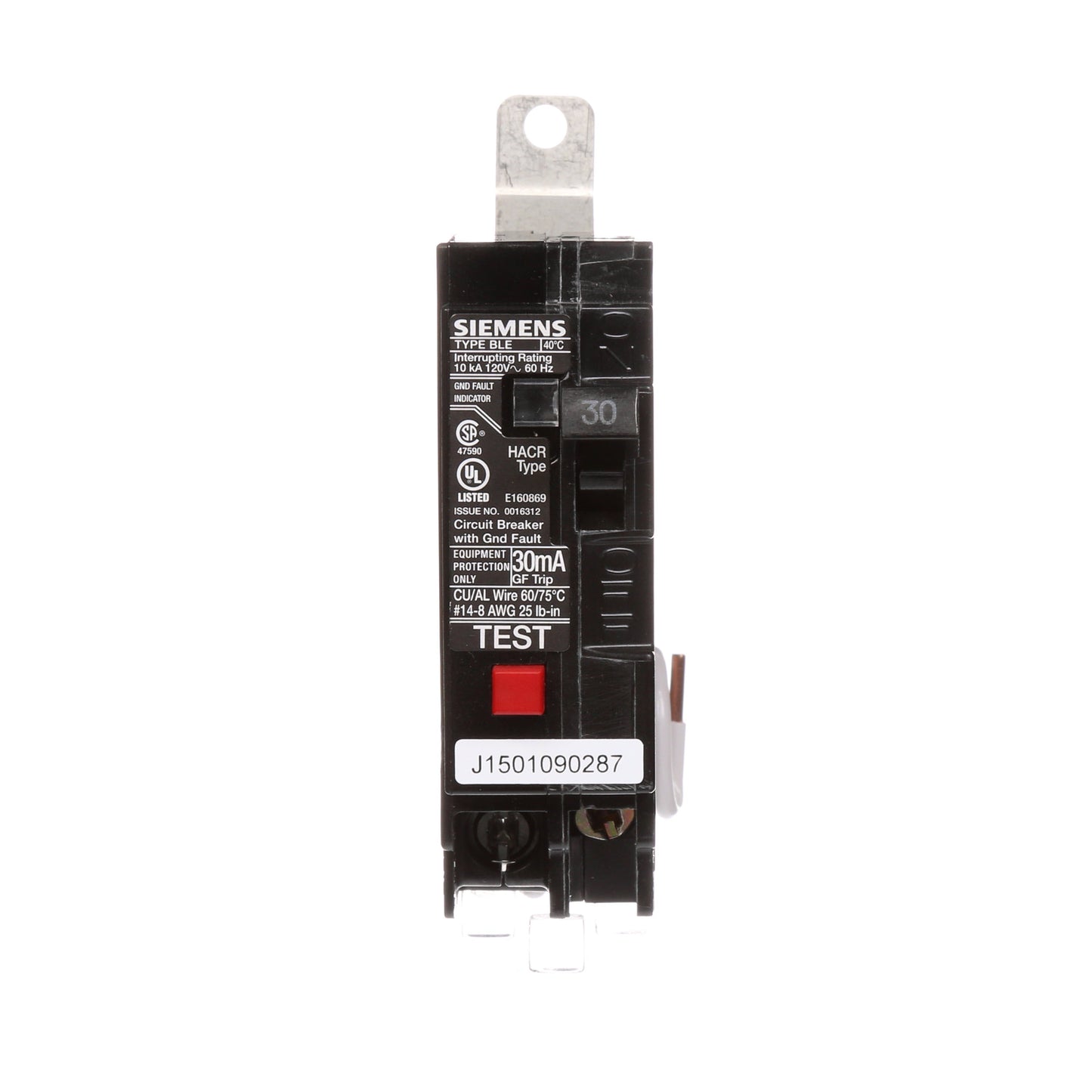 Siemens BE130 Circuit Breaker | 120V 30A 1P 10kA@120V Bolt-on BL Series