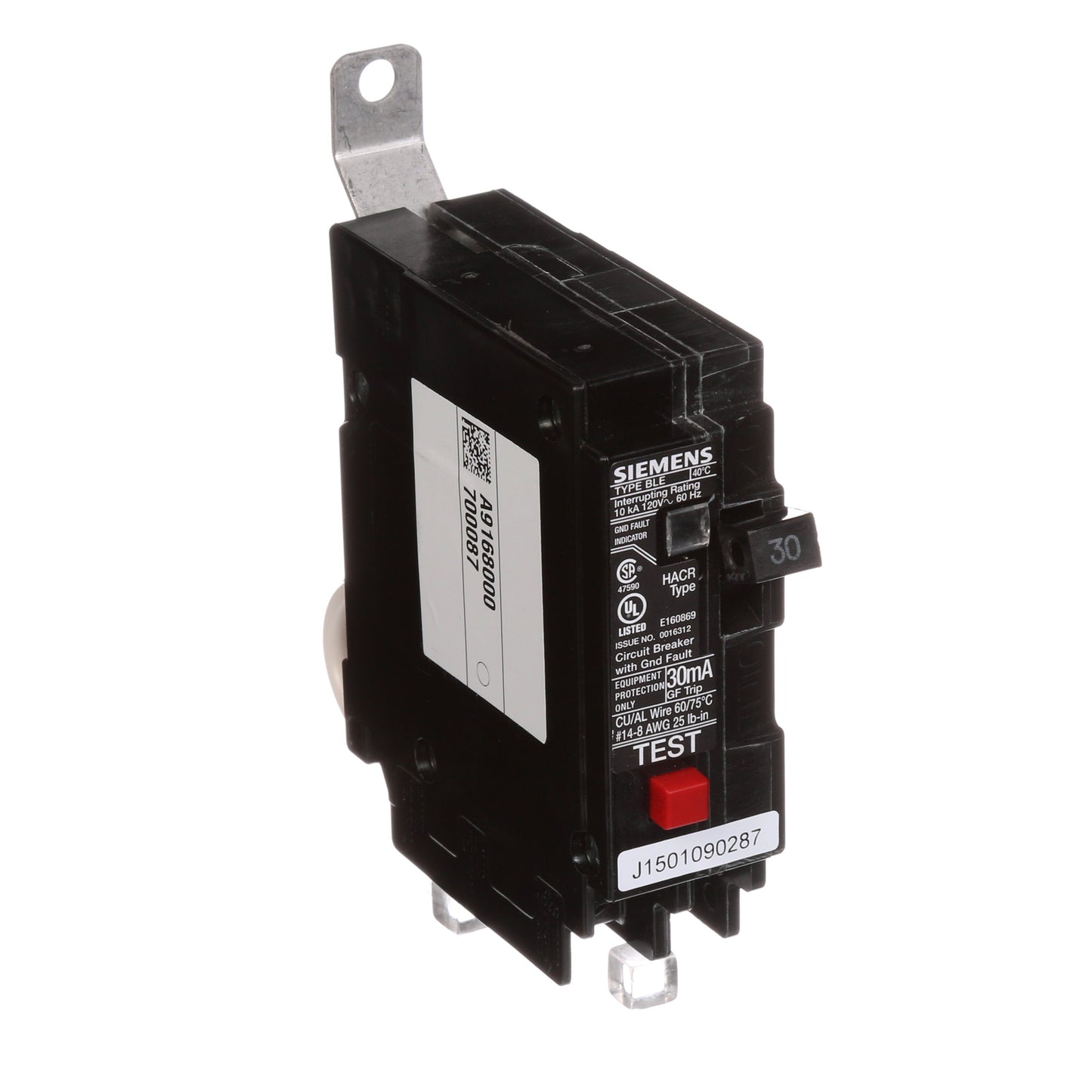 Siemens BE130 Circuit Breaker | 120V 30A 1P 10kA@120V Bolt-on BL Series