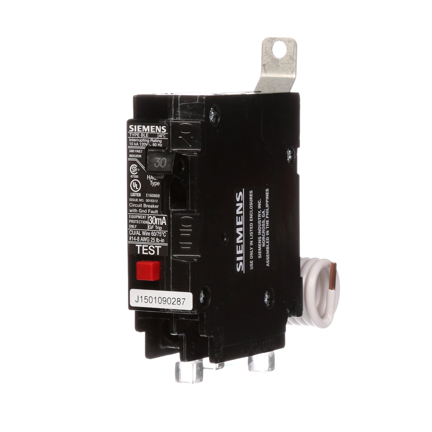 Siemens BE130 Circuit Breaker | 120V 30A 1P 10kA@120V Bolt-on BL Series