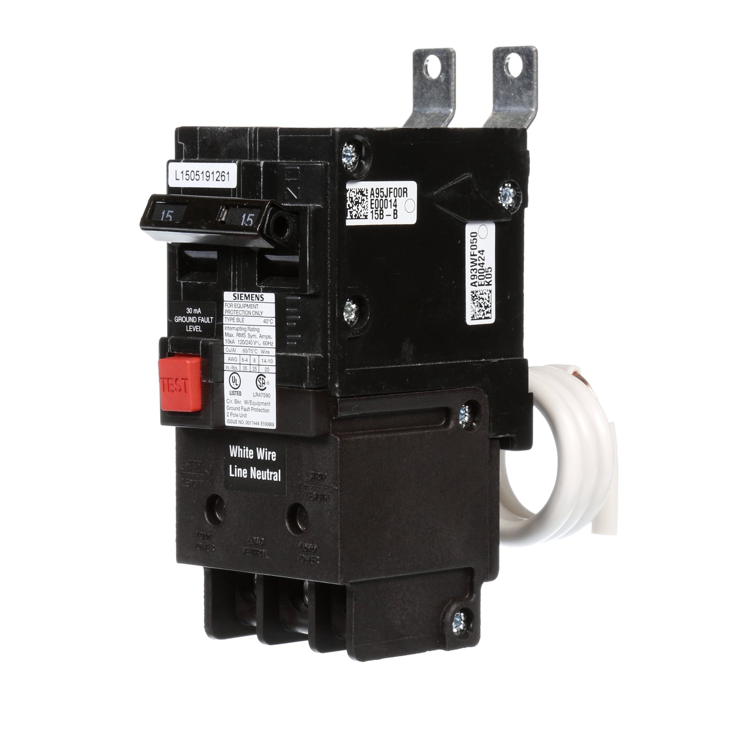 Siemens BE215 Circuit Breaker | 120/240V 15A 2P 10kA@240V Bolt-on BL Series