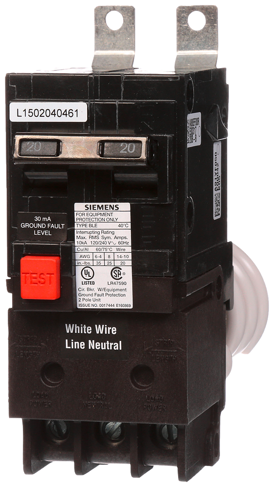 BE220 - SIemens Bolt-On 20 Amp 2 Pole Circuit Breaker - Essential Electric Supply