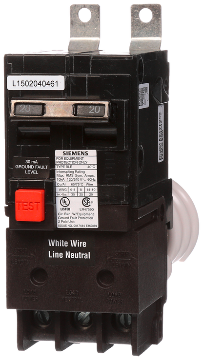 BE220 - SIemens Bolt-On 20 Amp 2 Pole Circuit Breaker - Essential Electric Supply