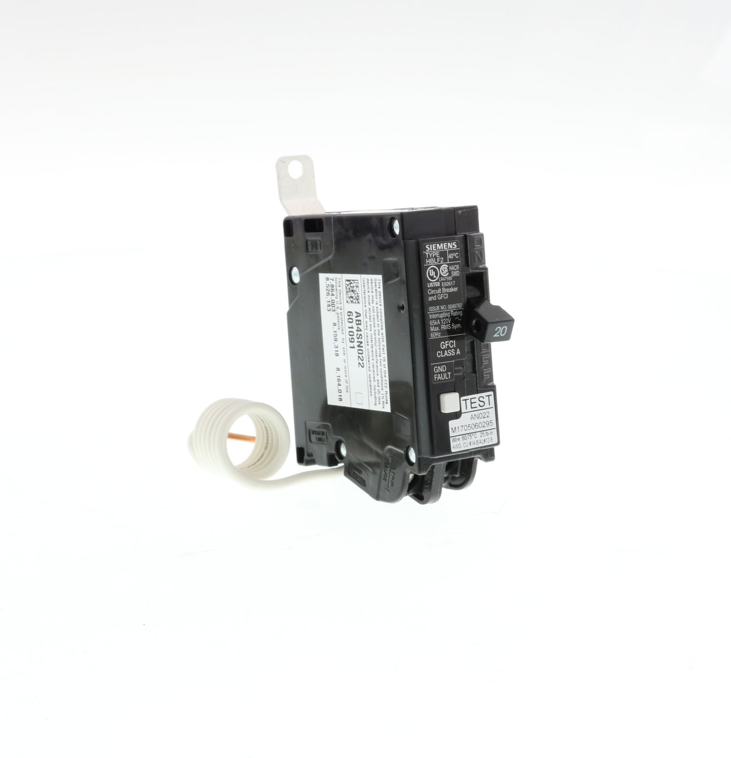 Siemens BF120AHH Circuit Breaker | 1P 120V 20A 65kA@120V Bolt-On BL Series