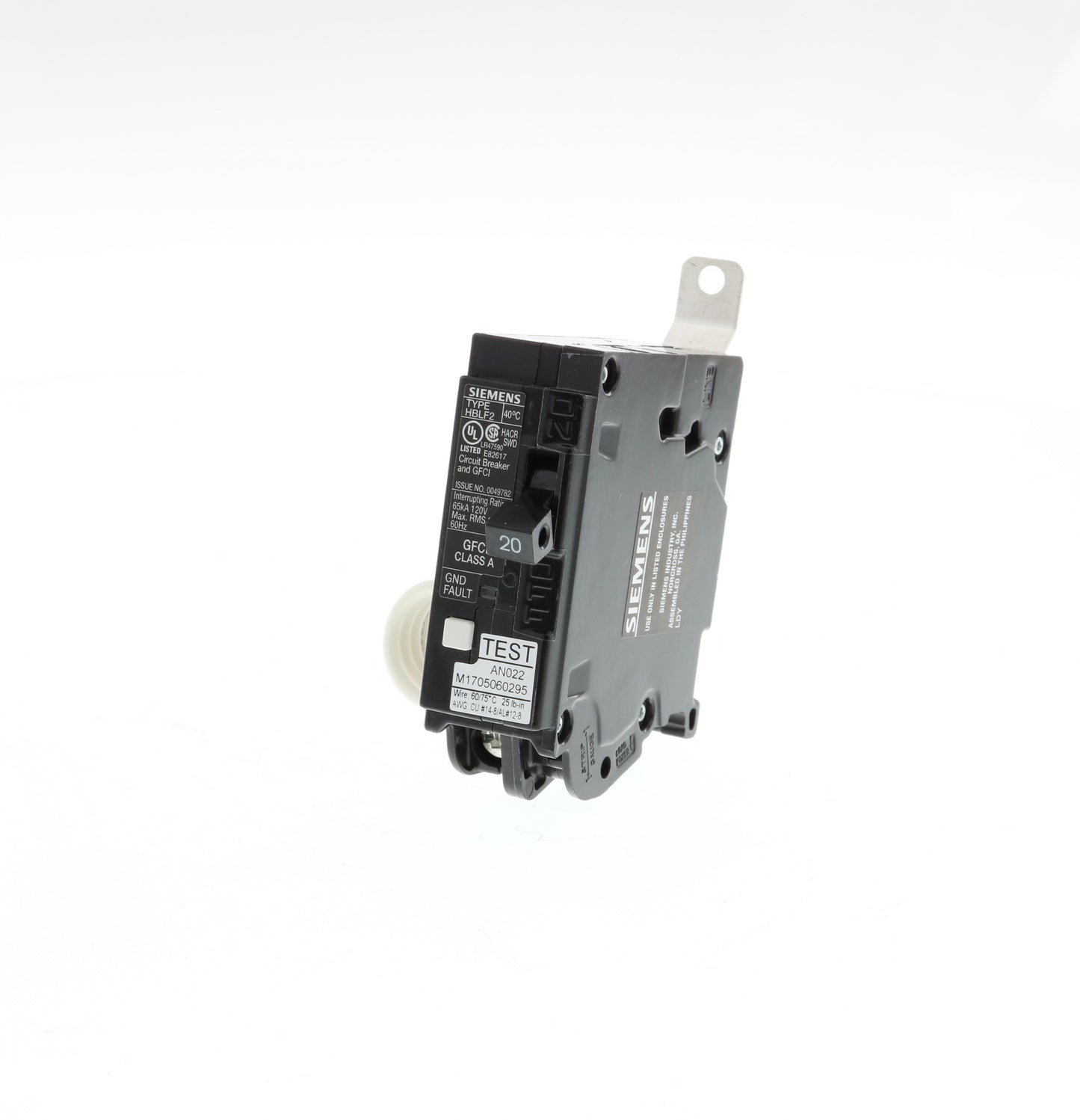 Siemens BF120AHH Circuit Breaker | 1P 120V 20A 65kA@120V Bolt-On BL Series