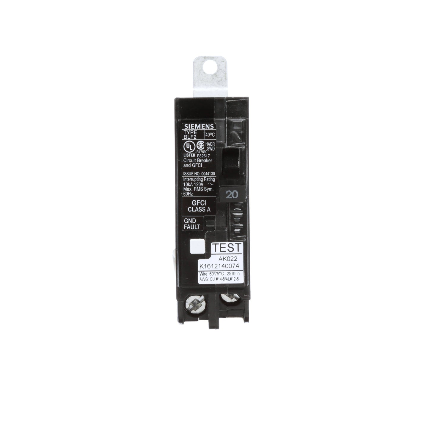 Siemens BF120A Molded Case Circuit Breaker | 120V 20A 1P 10kA@120V Bolt-on BL Series