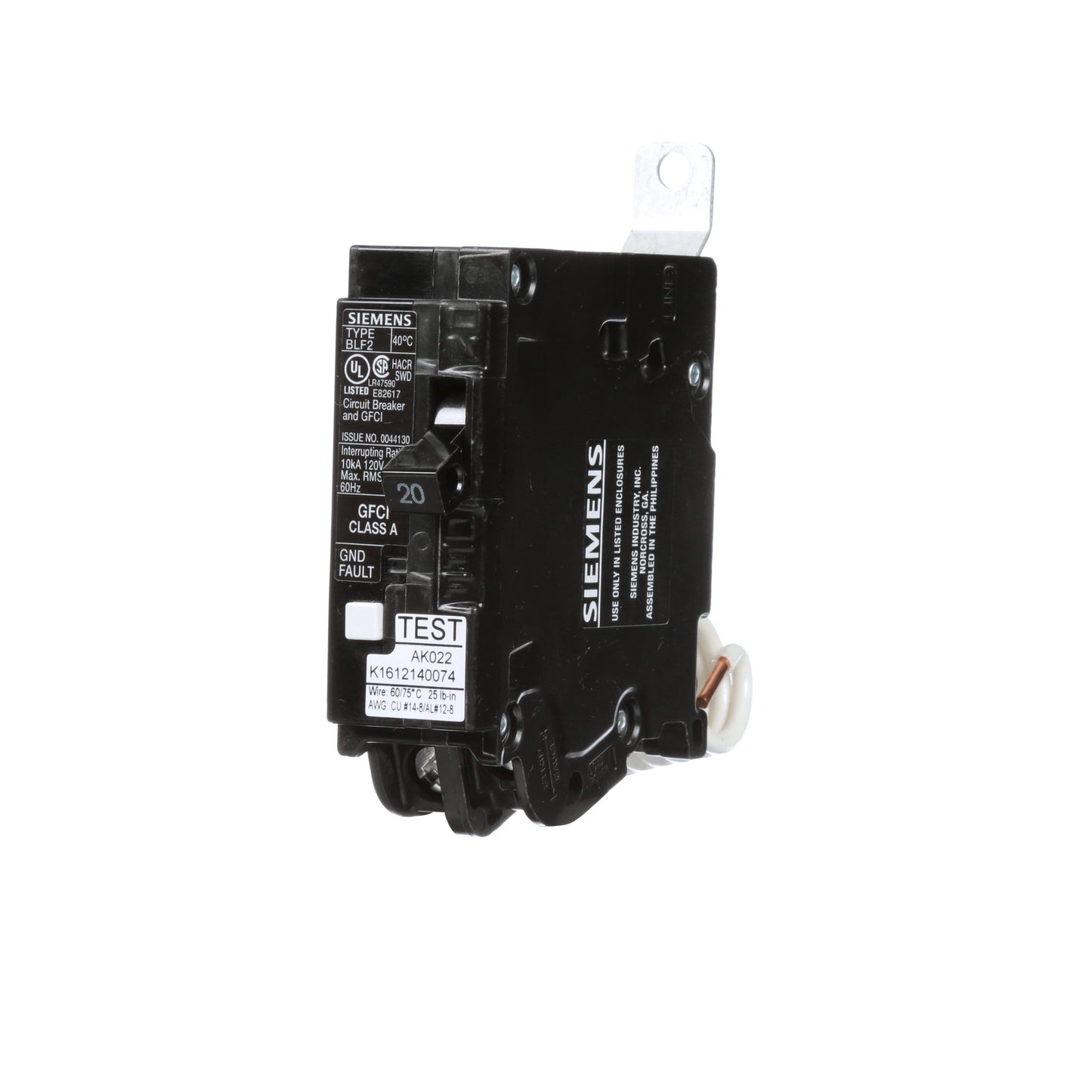 Siemens BF120A Molded Case Circuit Breaker | 120V 20A 1P 10kA@120V Bolt-on BL Series