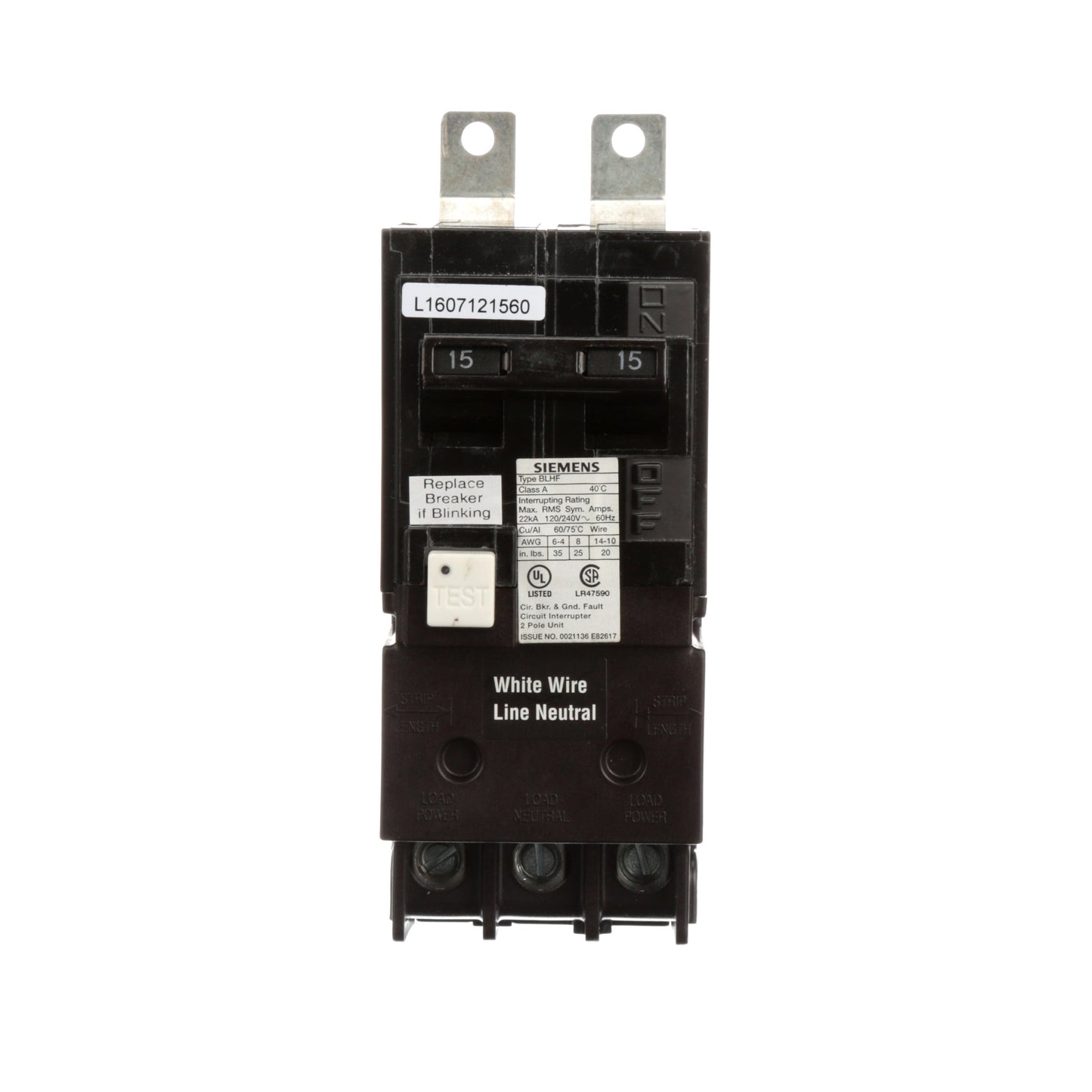 Siemens BF215AH Circuit Breaker | 240V 15A 2P 22kA@240V BL Series