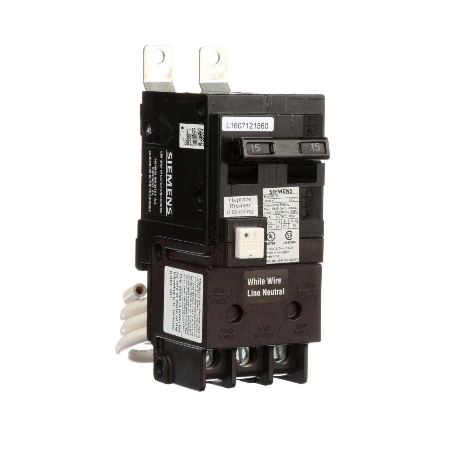 Siemens BF215AH Circuit Breaker | 240V 15A 2P 22kA@240V BL Series