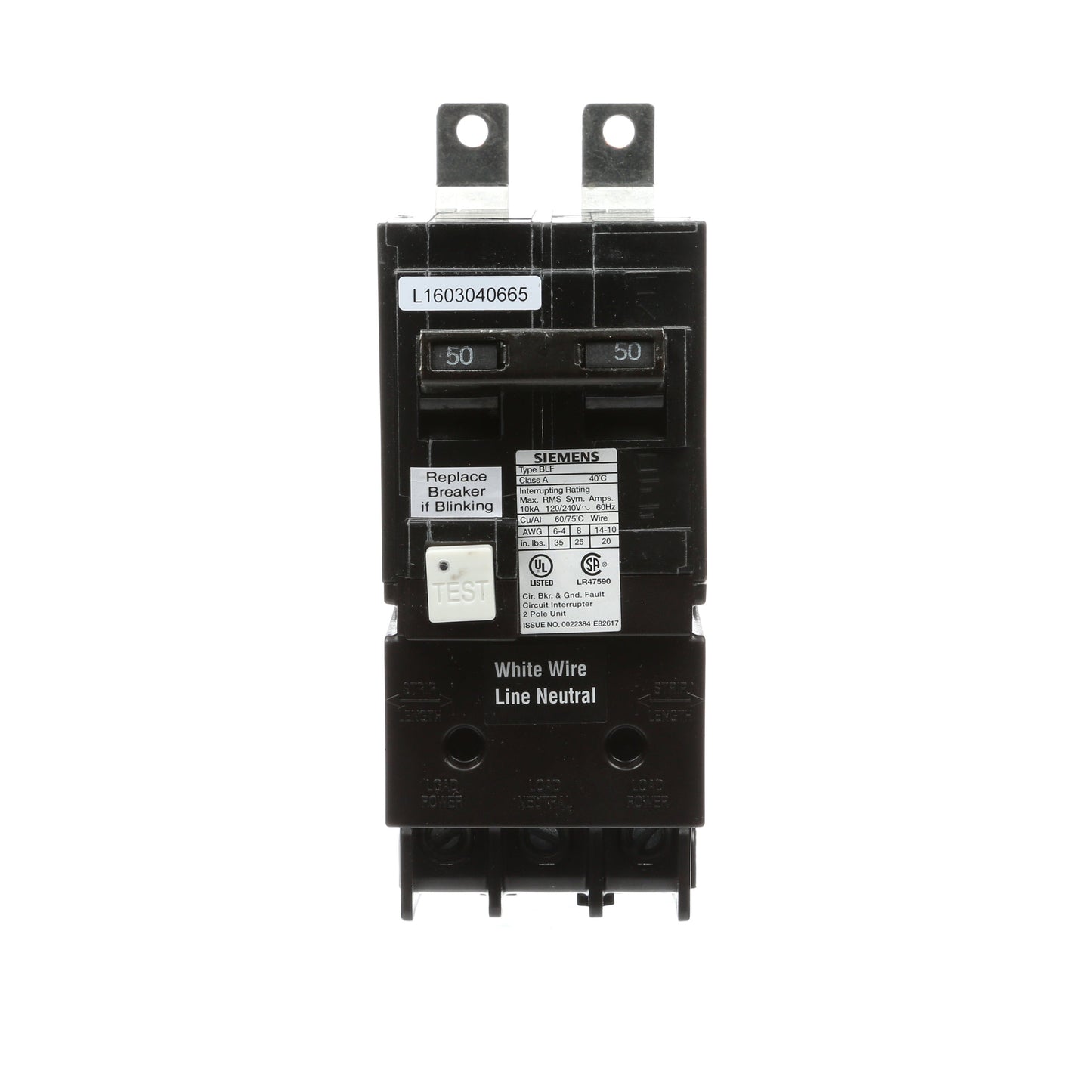 Siemens BF250A Molded Case Circuit Breaker | 120/240V 50A 2P 10kA@240V Bolt-on BL Series