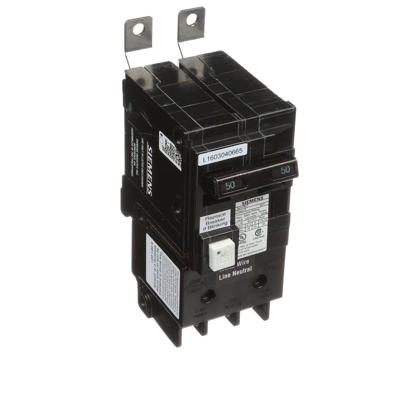 Siemens BF250A Molded Case Circuit Breaker | 120/240V 50A 2P 10kA@240V Bolt-on BL Series